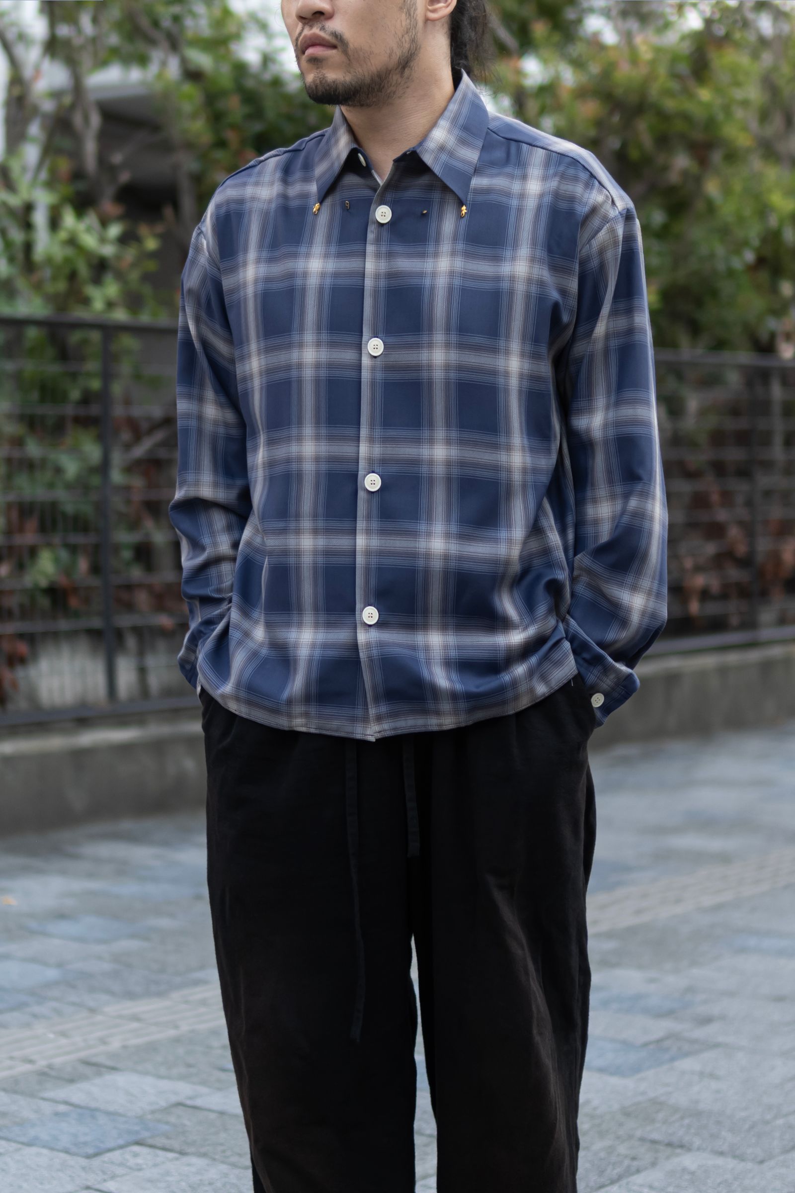 Ombre check SH / blu