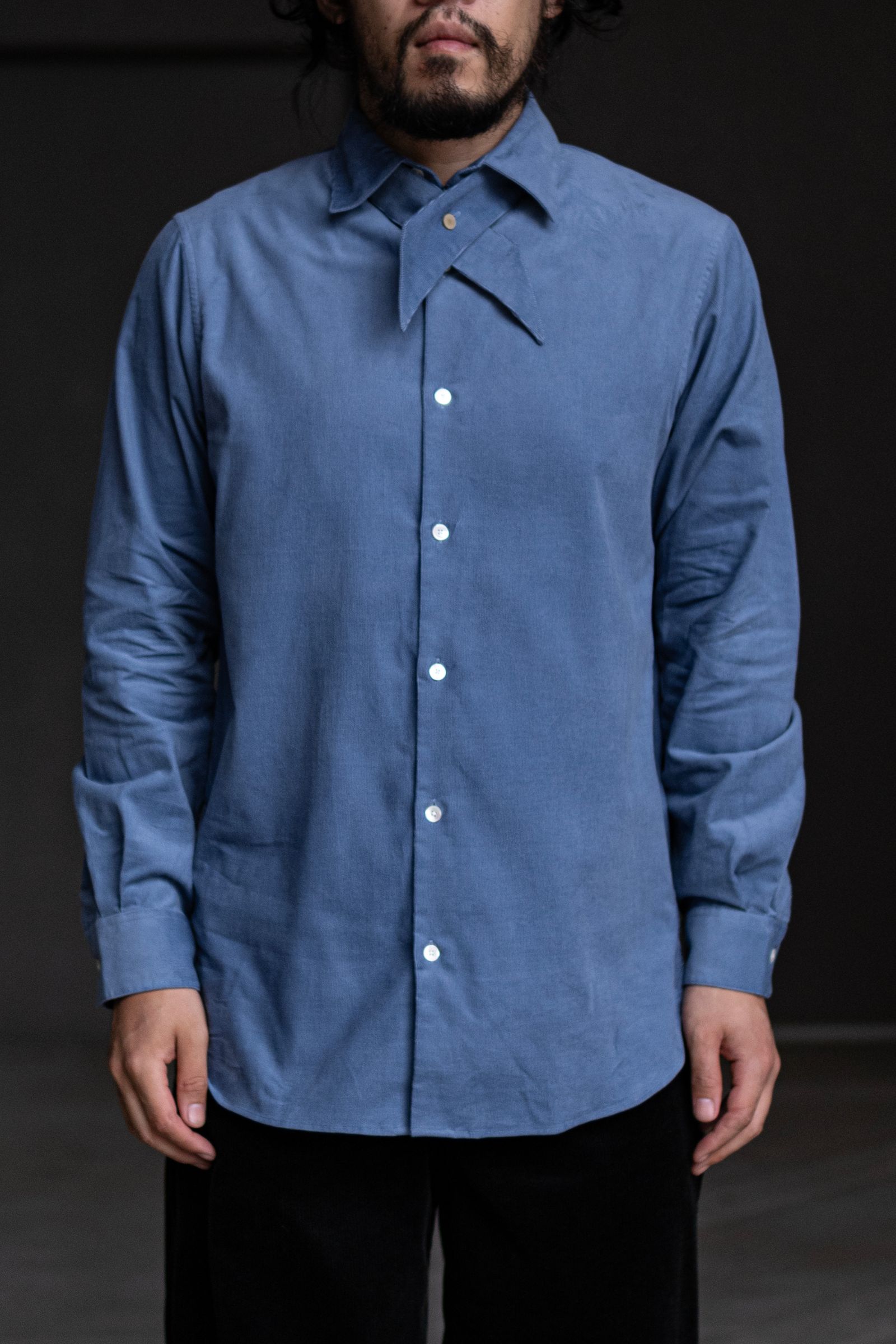CORDUROY CROSSTIE SHIRTS / SAX BLUE