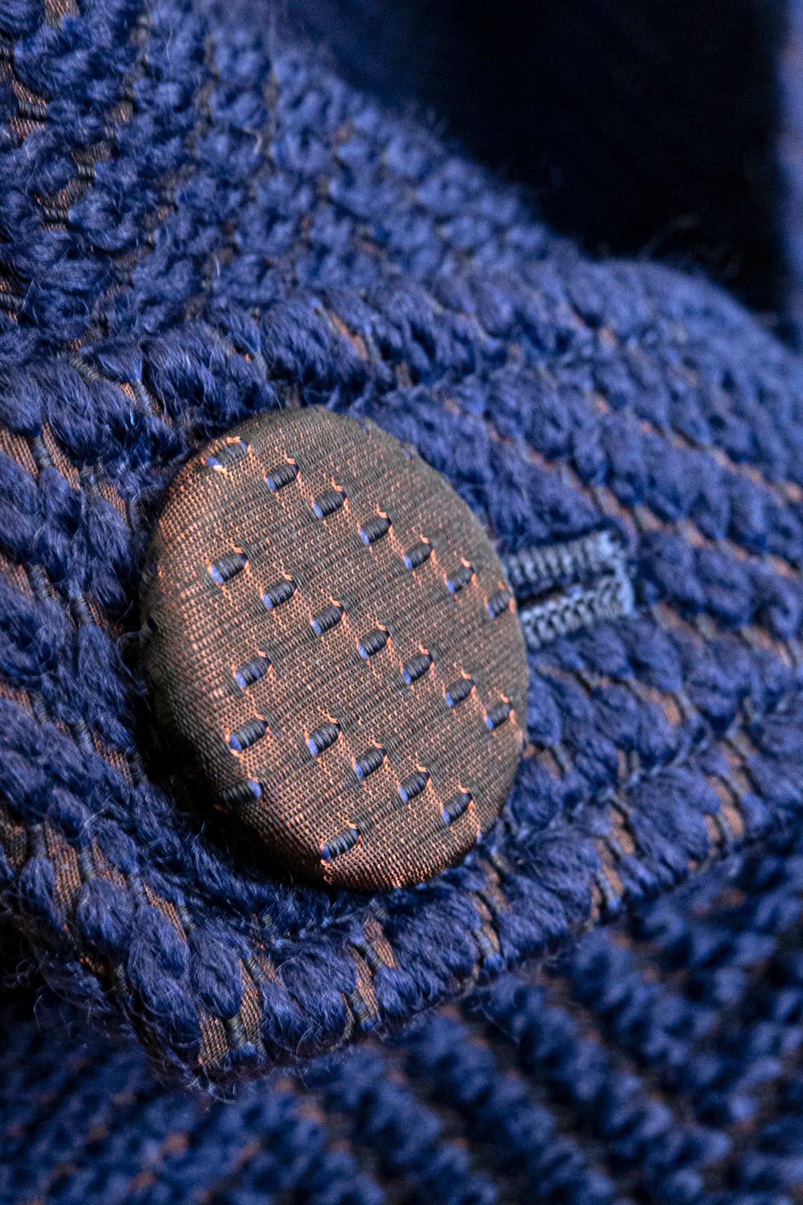 Wool Herringbone Chester Coat / ウールヘリンボーンチェスターコート - ROYAL BLUE