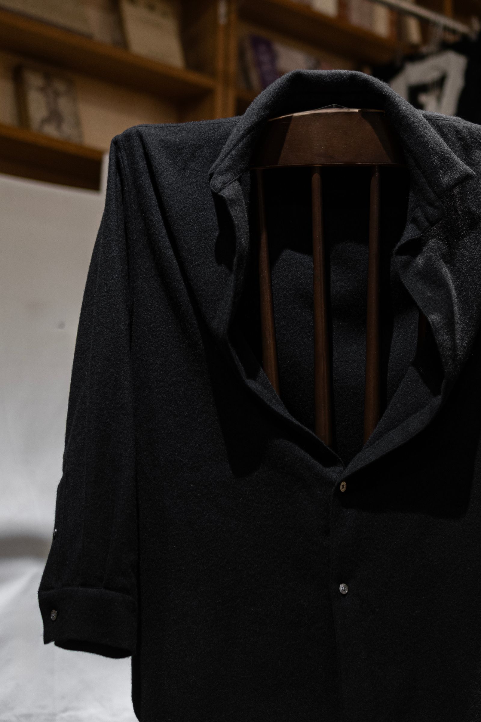 CASHMERE SHIRT JACKET / BLACK