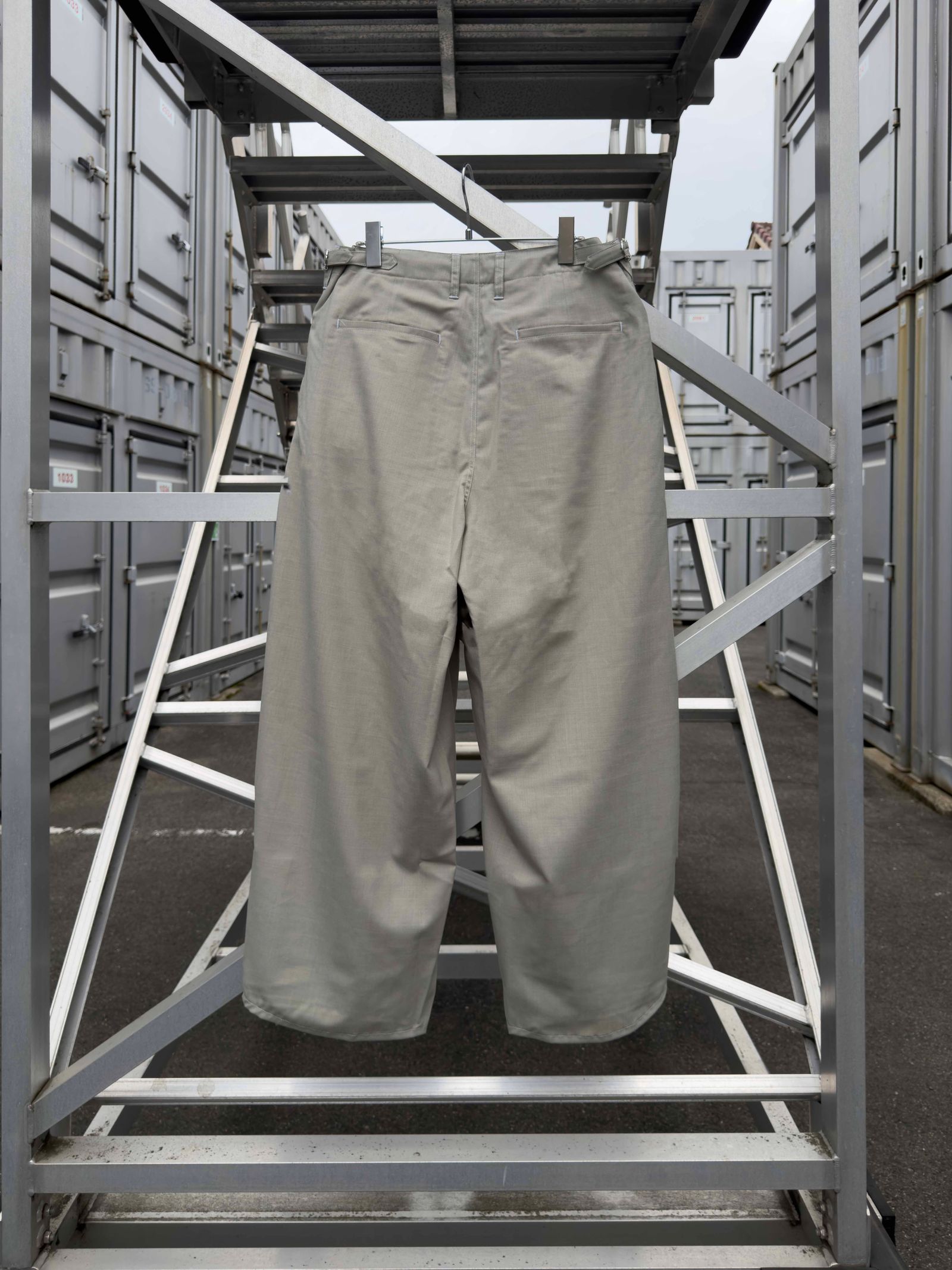 “Washable Super120’s” WIDE CEREMONY “MC” TROUSERS / Gray