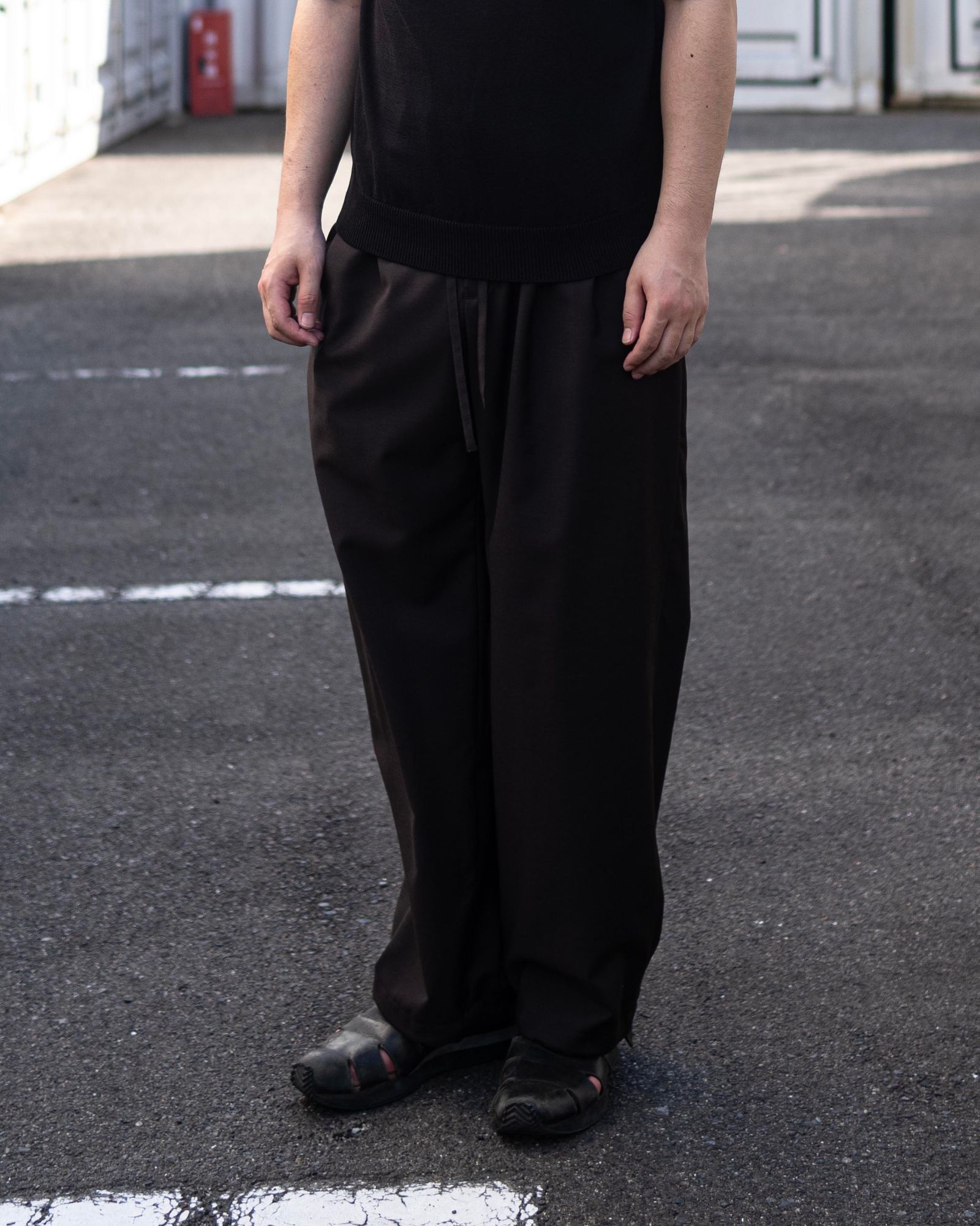 Wool Mohair Browsing Pants / Dark Brown