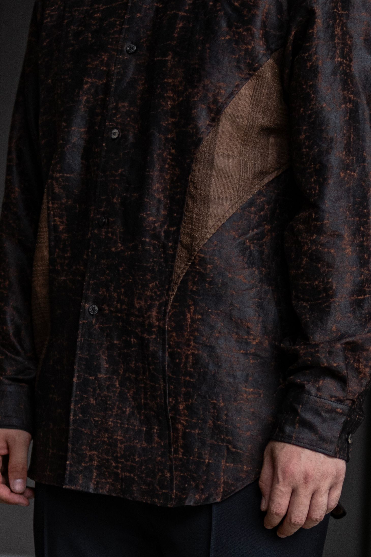 Silk Dorozome Shirt / Brown