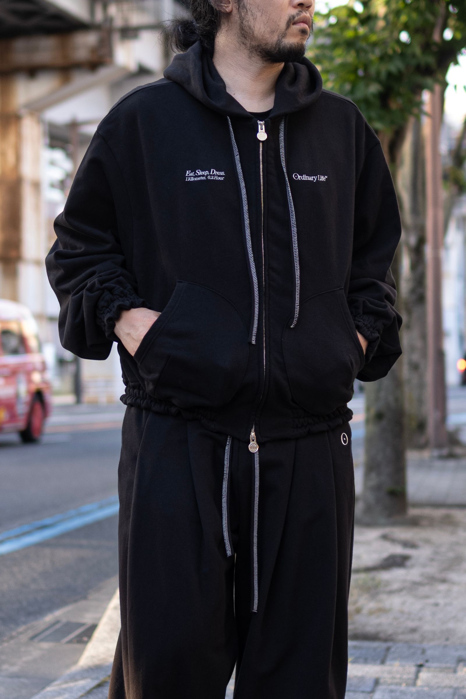 SHINYAKOZUKA - ORDINARY OLD STYLE ZIP HOODIE / BLACK