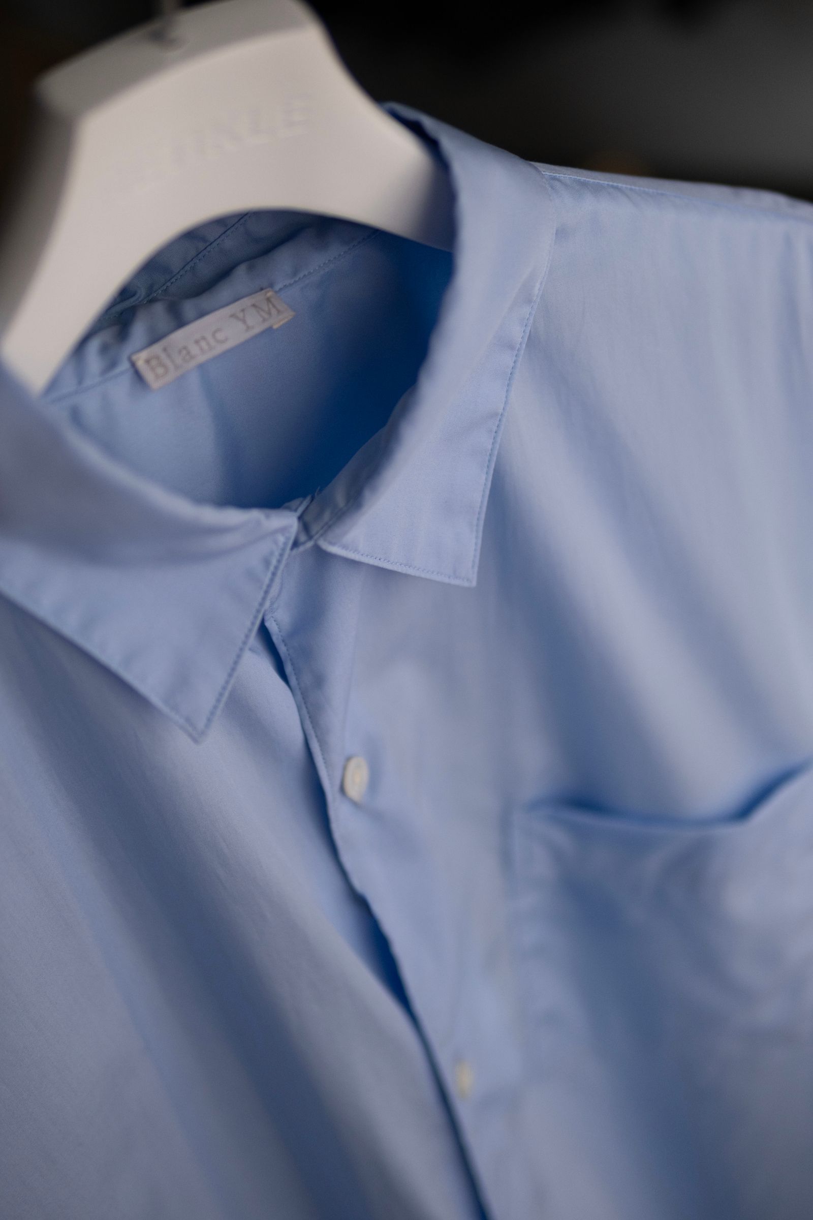Broad Cotton Wide Shirts / Sax Blue