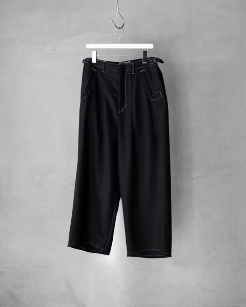 “WOOL CASHMERE”WIDE CEREMONY “MC” TROUSERS / Black