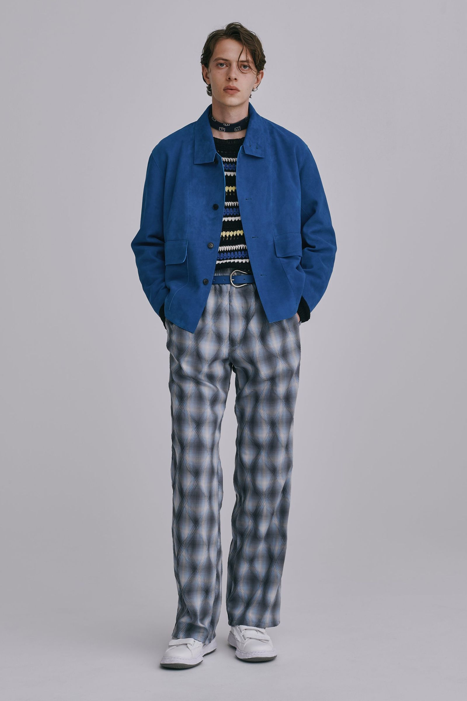 【GEN IZAWAx71MICHAEL】classic leather jacket / BLUE