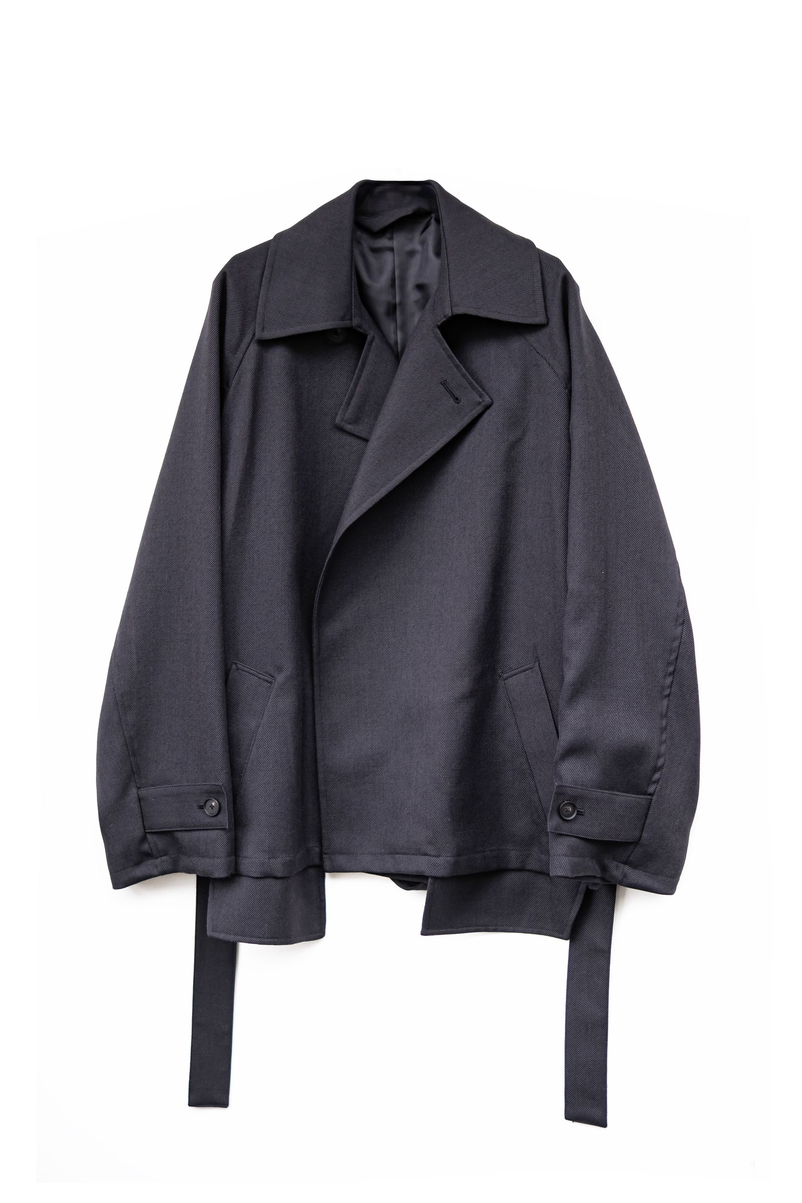 Blanc YM - Short trench coat / Blue-Black | Retikle Online Store