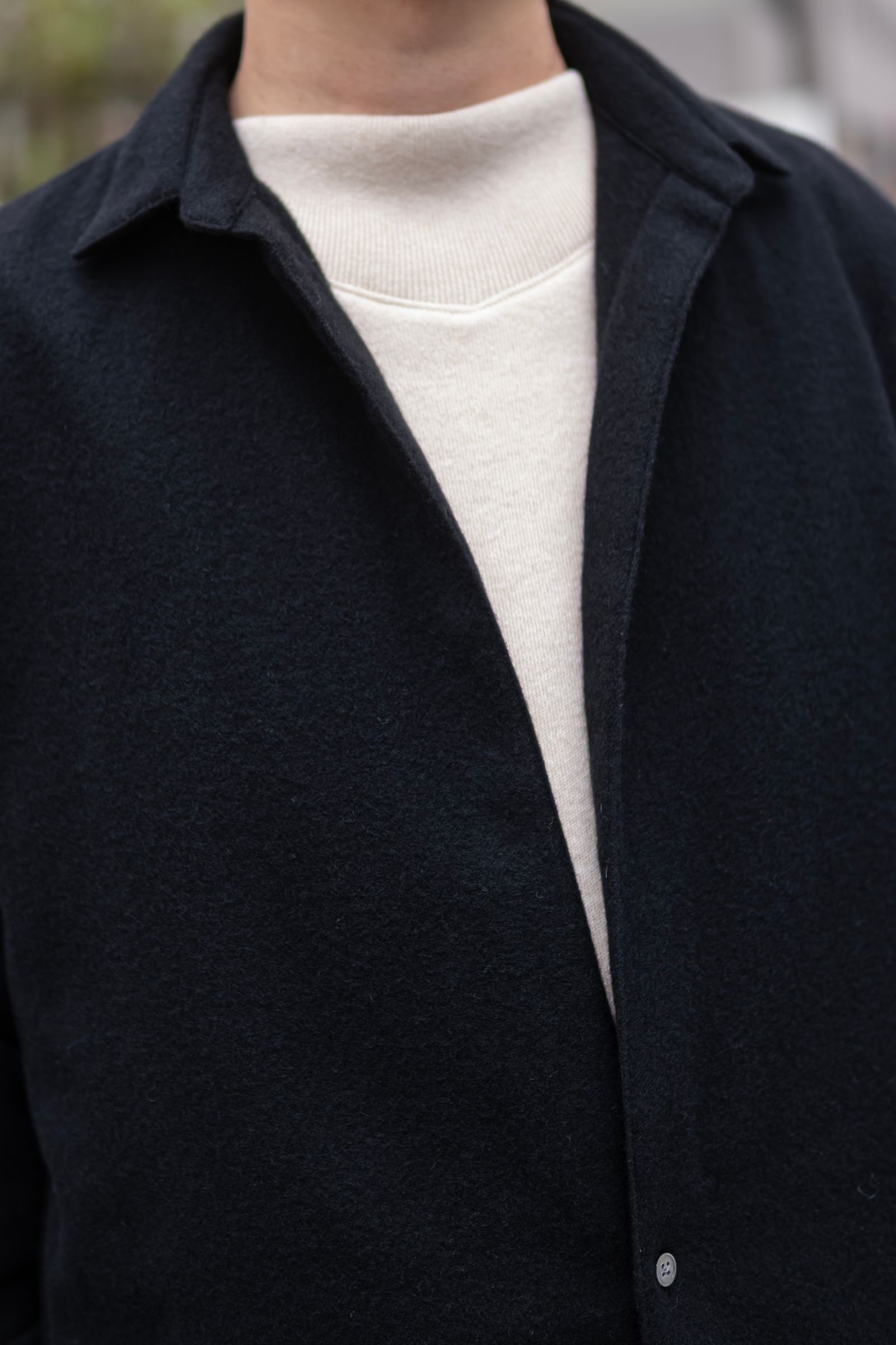 CASHMERE SHIRT JACKET / BLACK