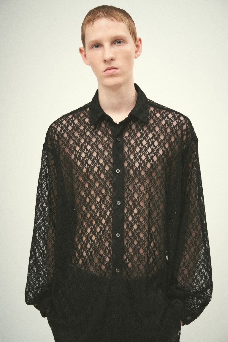 JUHA - RUSSELL LACE L/S SHIRT / Black | Retikle Online Store 