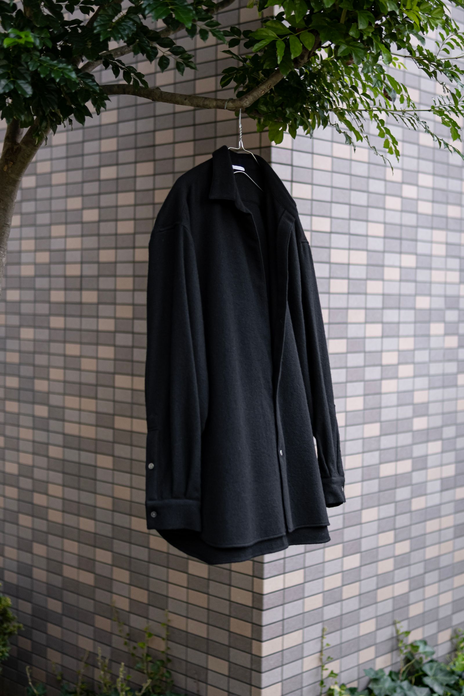 CASHMERE SHIRT JACKET / BLACK