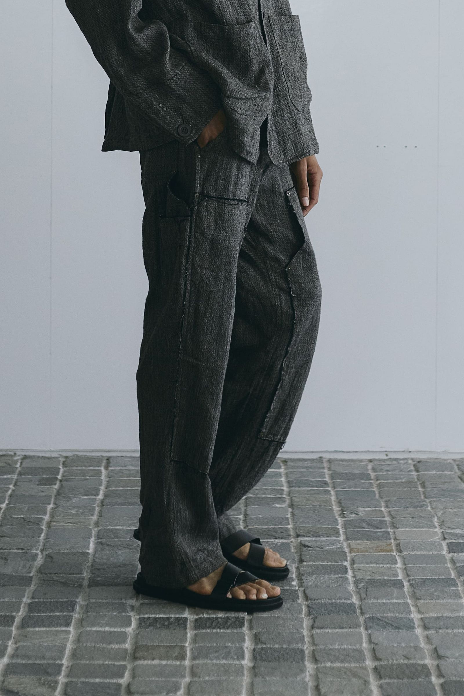 Linen Silk Double knee PT / brw