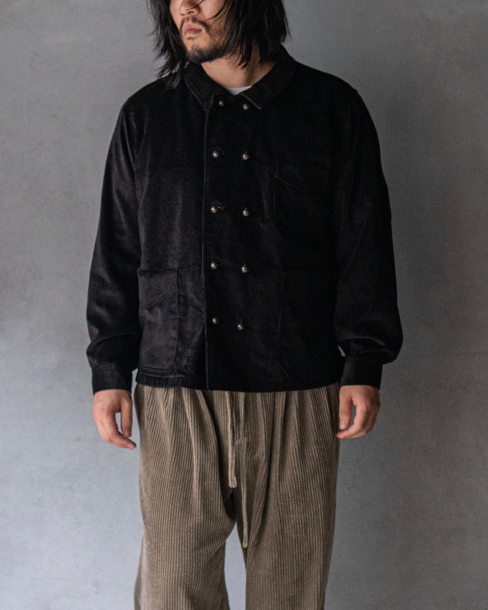 DOUBLE BREASTED COVERALL / BLACK