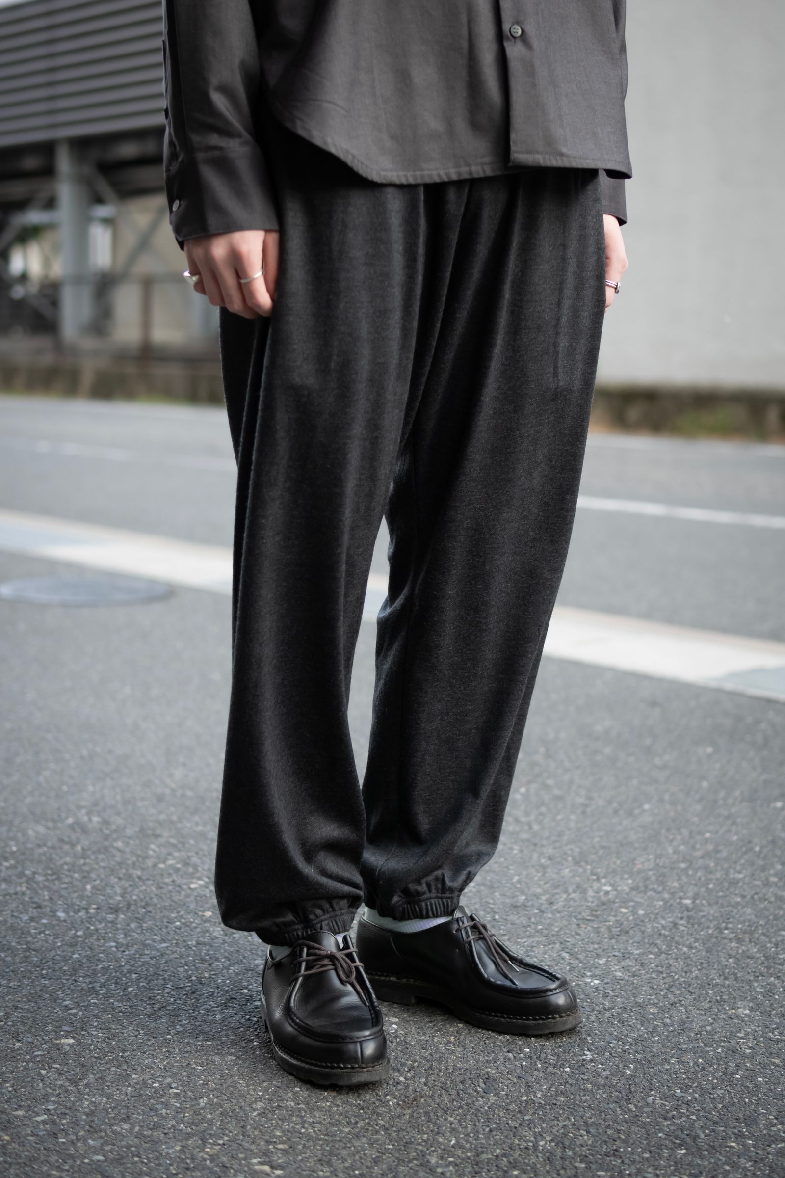 Italian jersey wide pants / gray