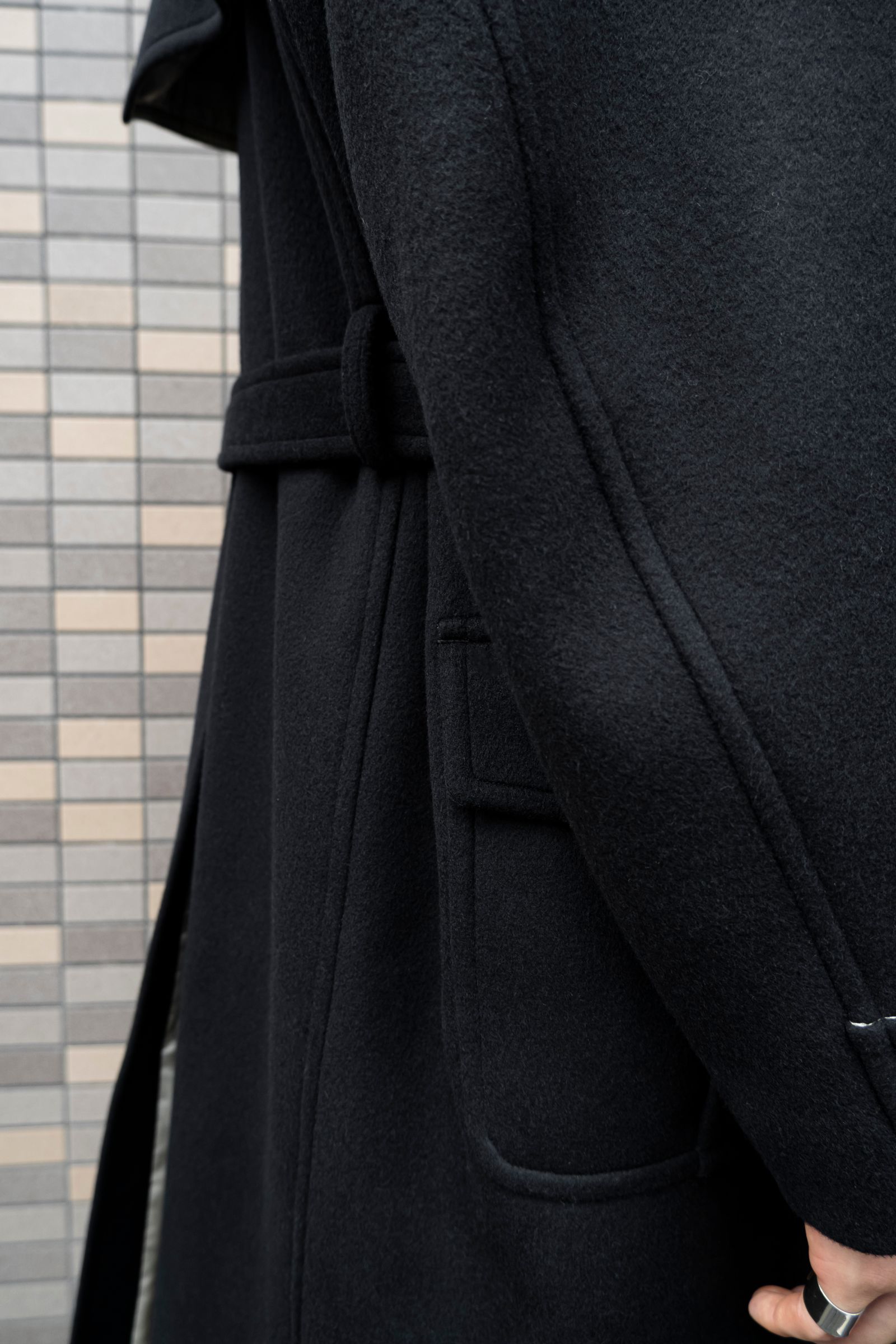 SUGARHILL - WOOL MELTON COAT / PURE BLACK | Retikle Online Store