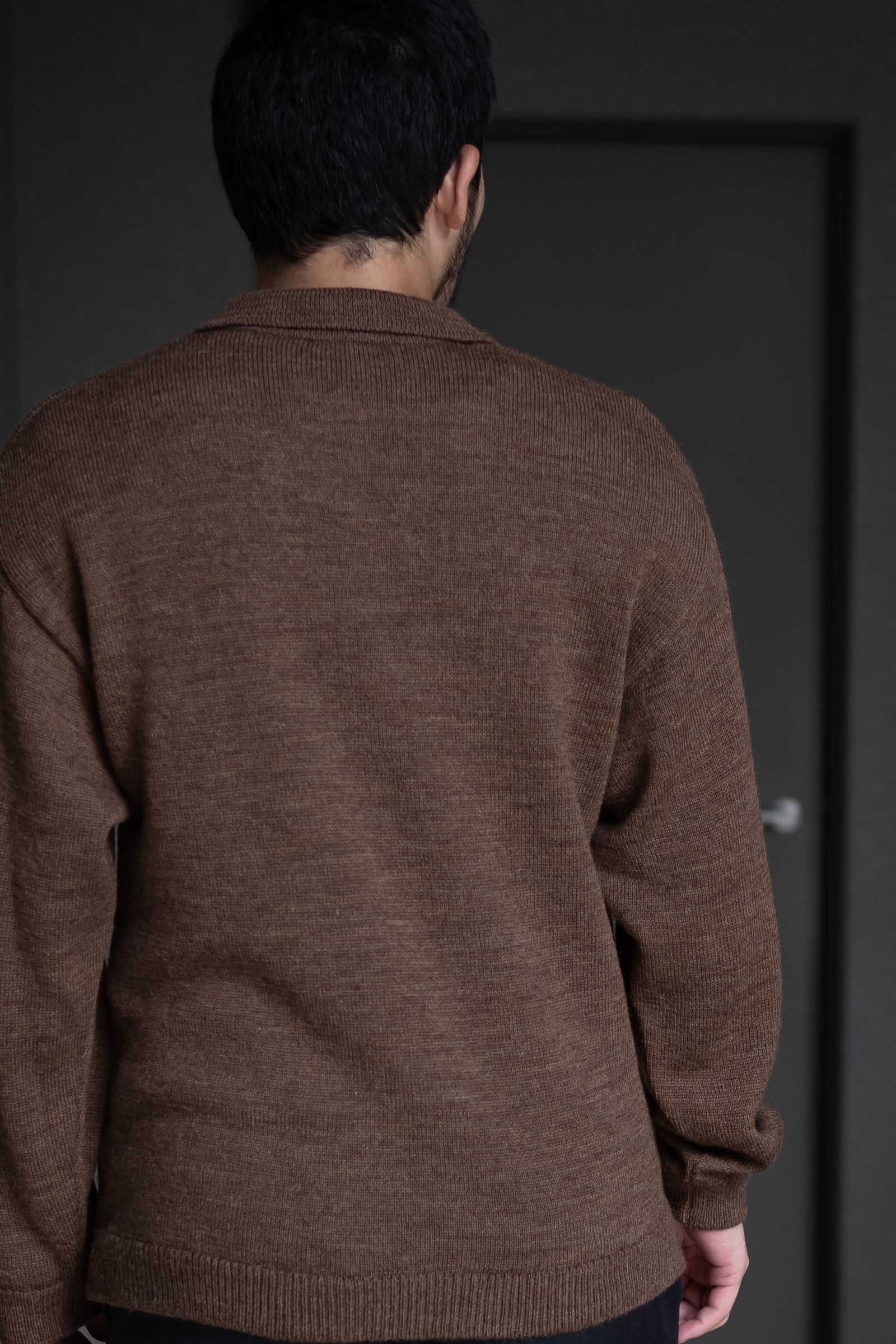 Blanc YM - Wool Knit skipper Shirt / Brown | Retikle Online Store