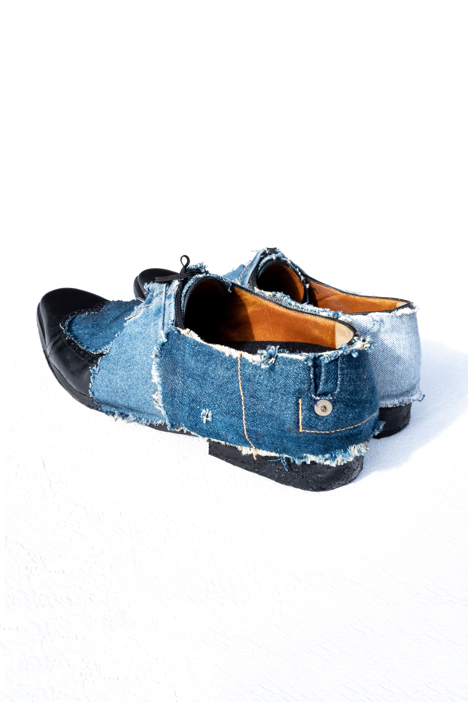 "a.testoni" Remake denim pattern shoes / リメイクデニムドレスシューズ