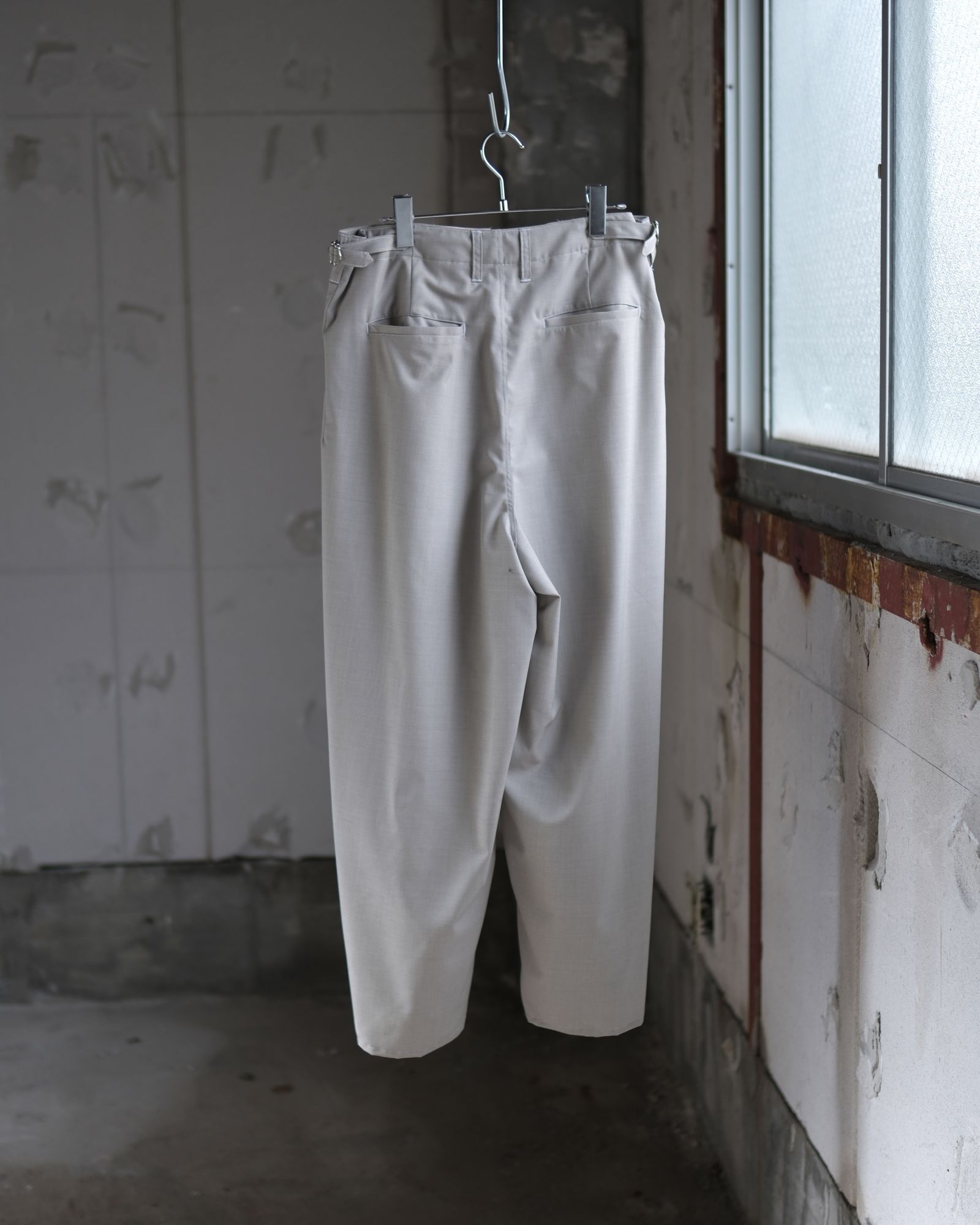 “Washable Super120’s” WIDE CEREMONY “MC” TROUSERS / Gray