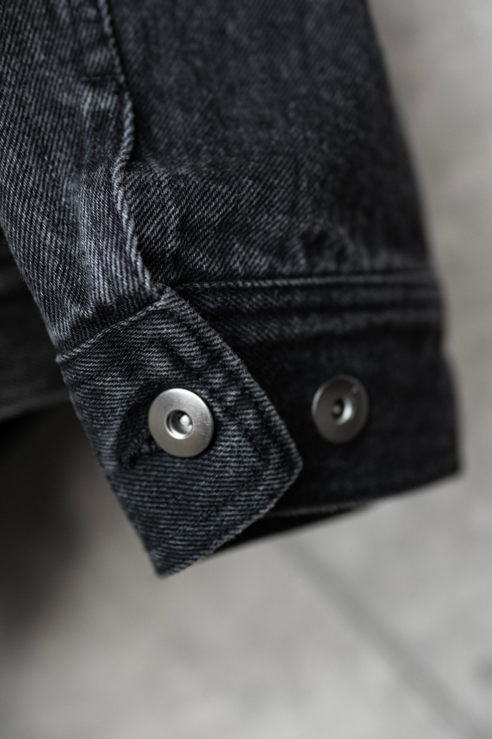 TUCK DENIM BLOUSON / BLACK