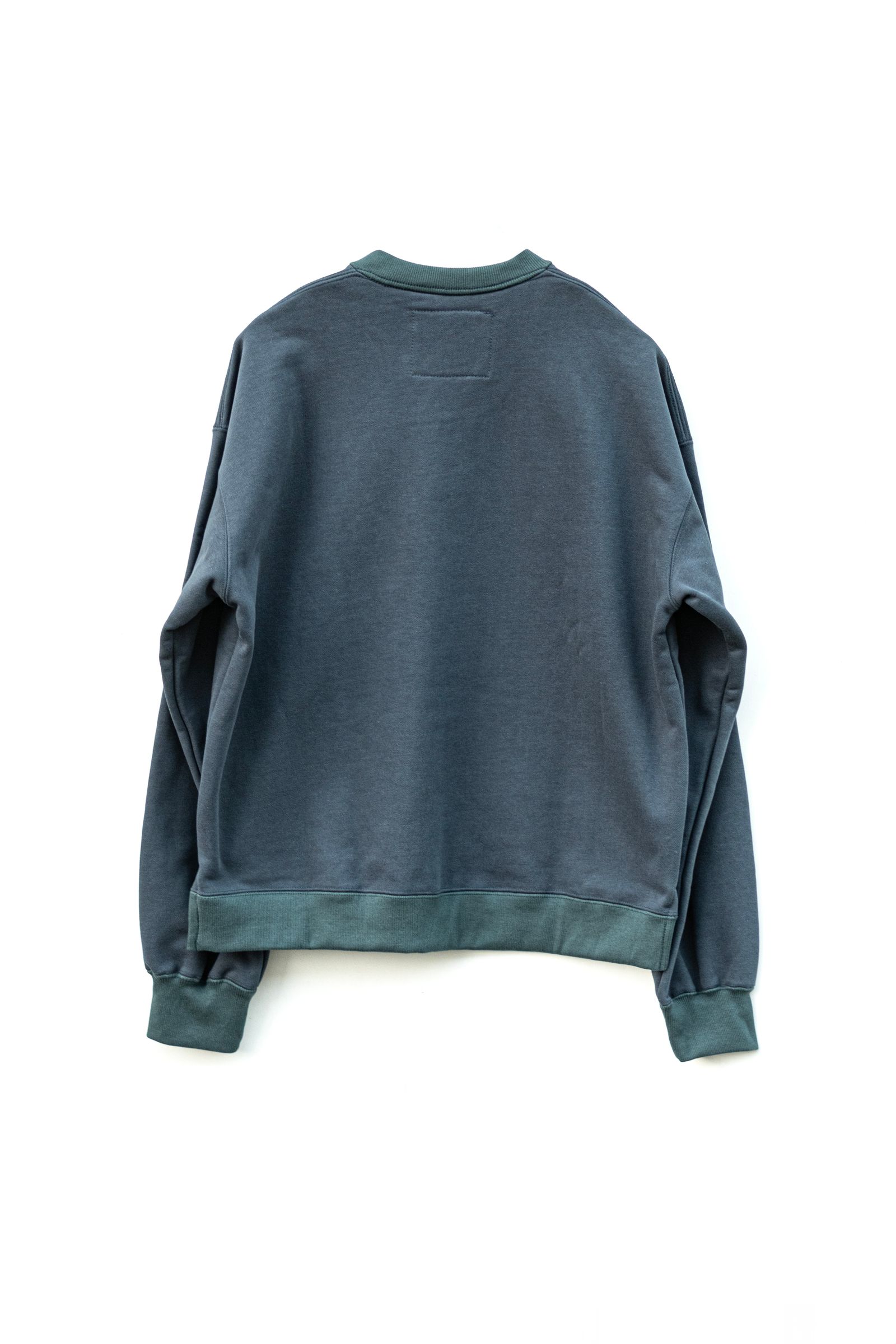 lapel design sweat shirt / green