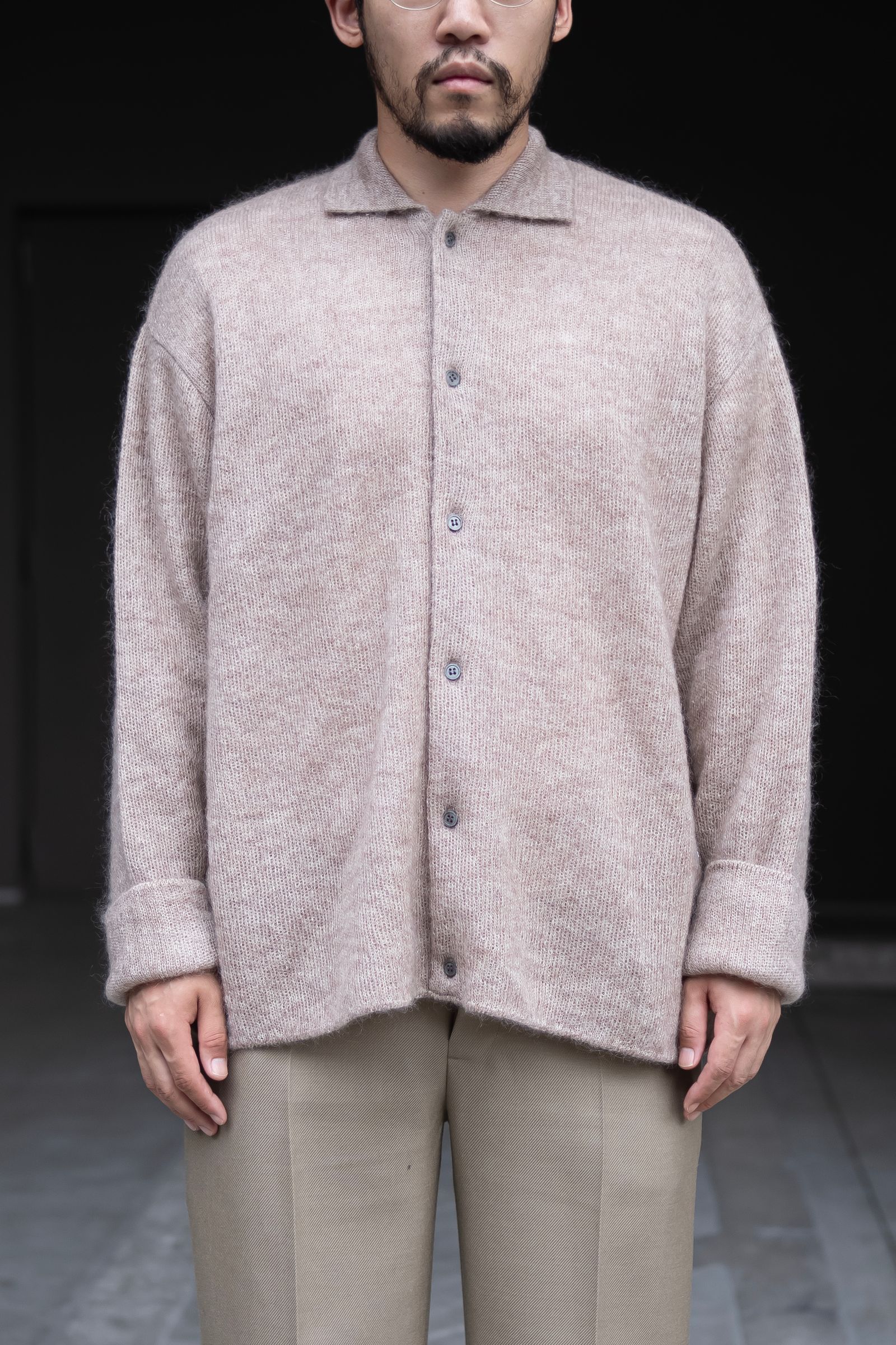 Blanc YM - Kid Mohair Knit Shirt / Beige | Retikle Online Store