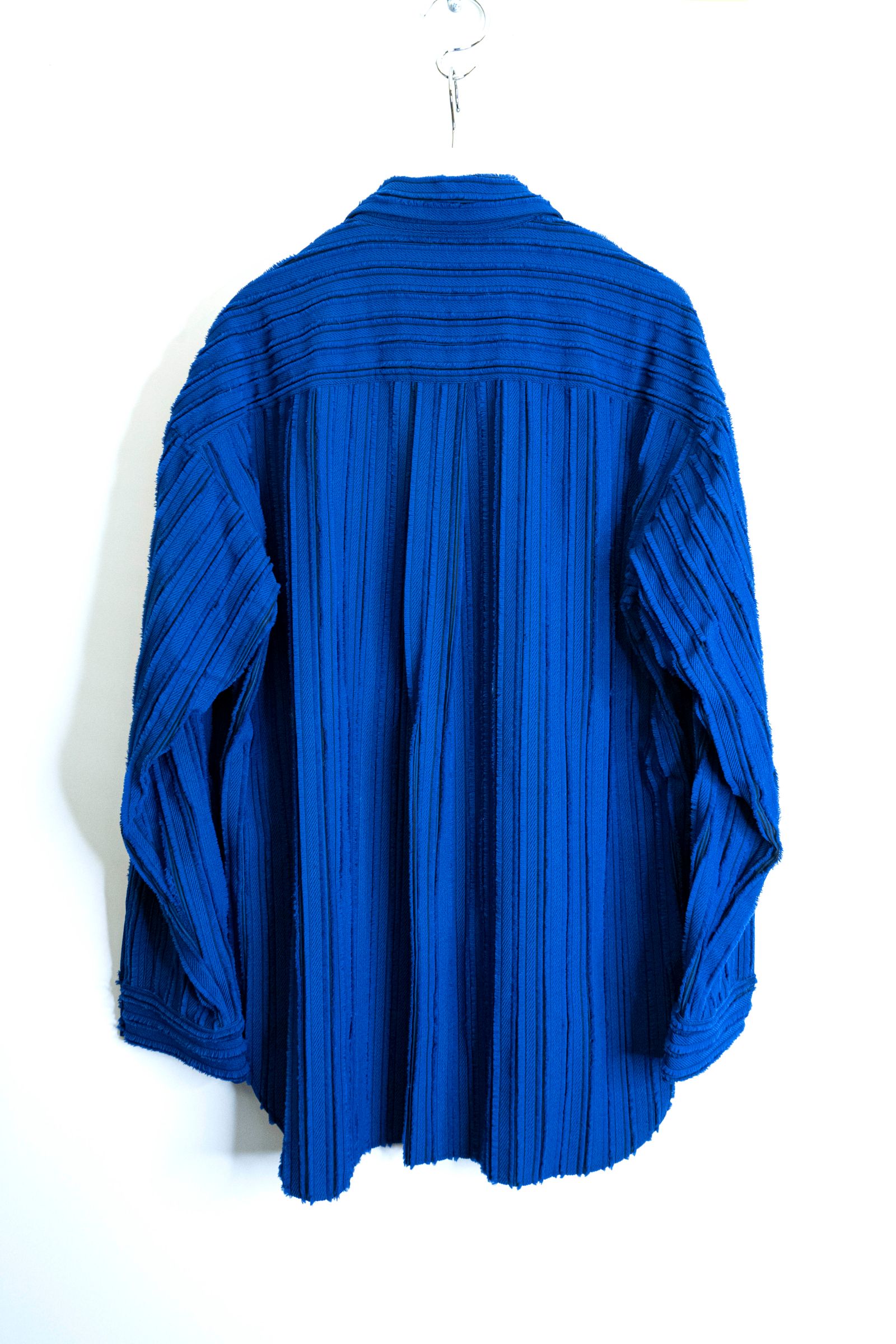 Quilted Striped Jacquard Shirt Blouson / 刺し子ストライプジャカードシャツブルゾン - ROYAL BLUE