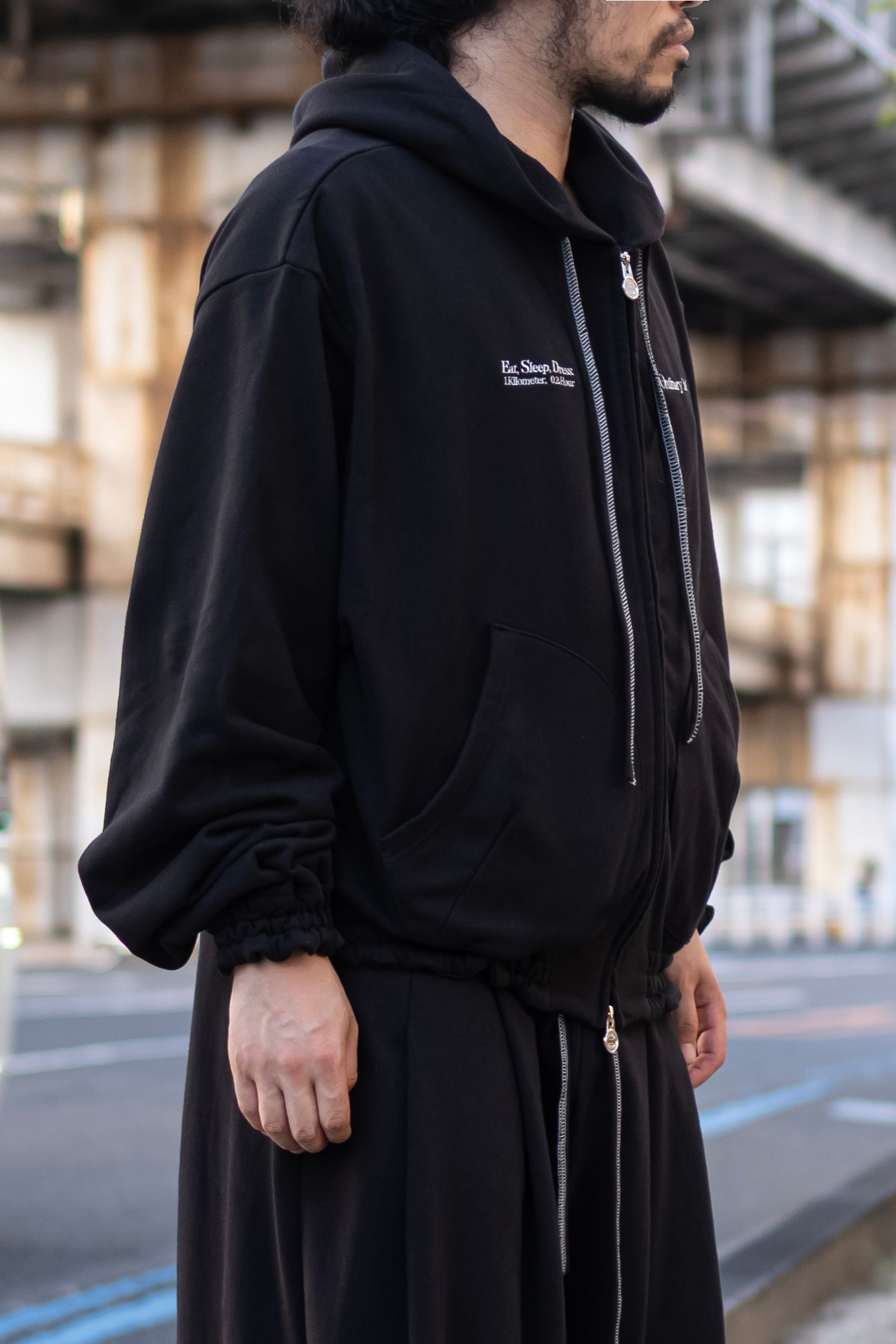 Kako様 SHINYAKOZUKA - ORDINARY OLD STYLE ZIP HOODIE / BLACK