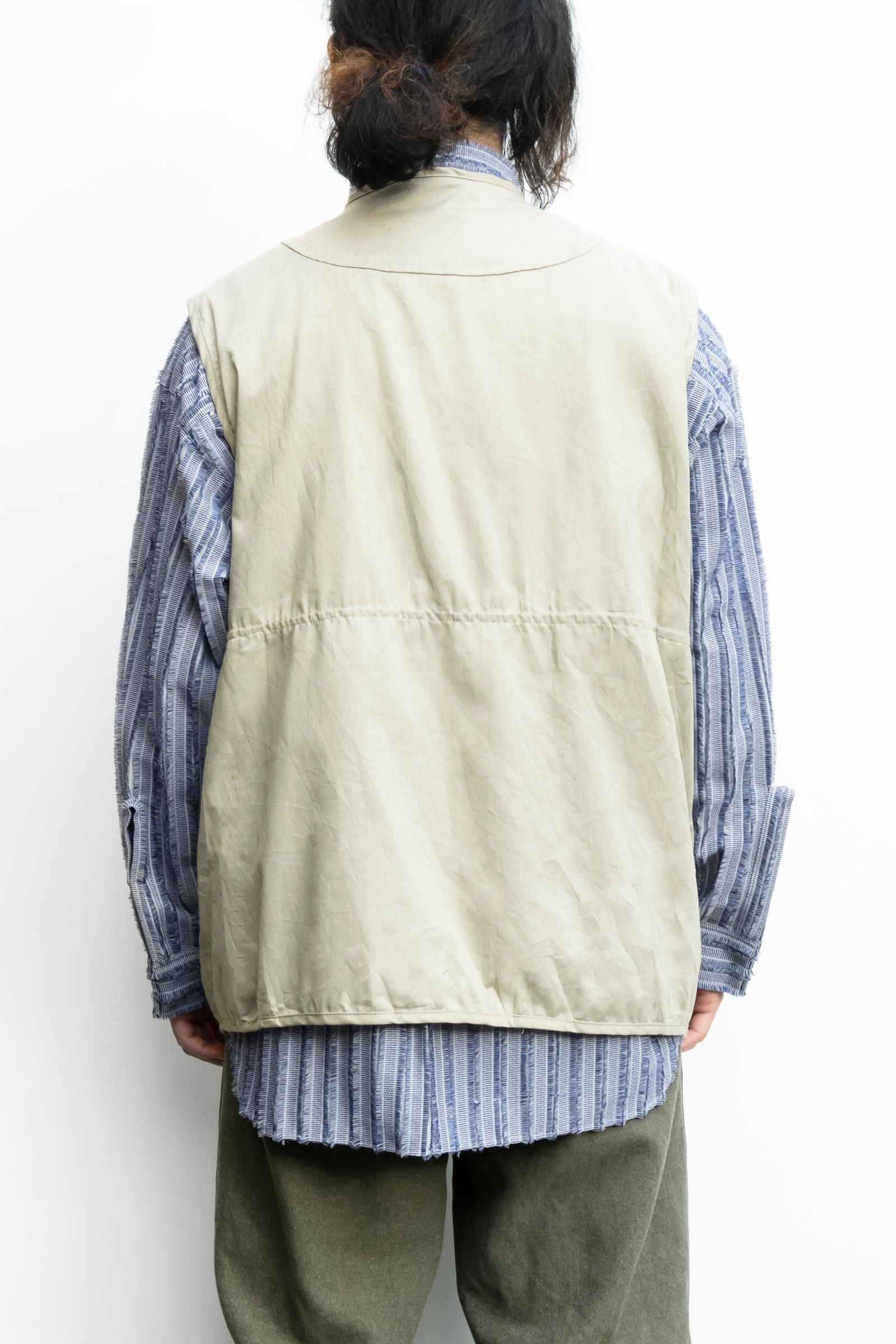 Remake Dye Viscose Fishing Vest / リメイク製品染めフィッシングベスト
