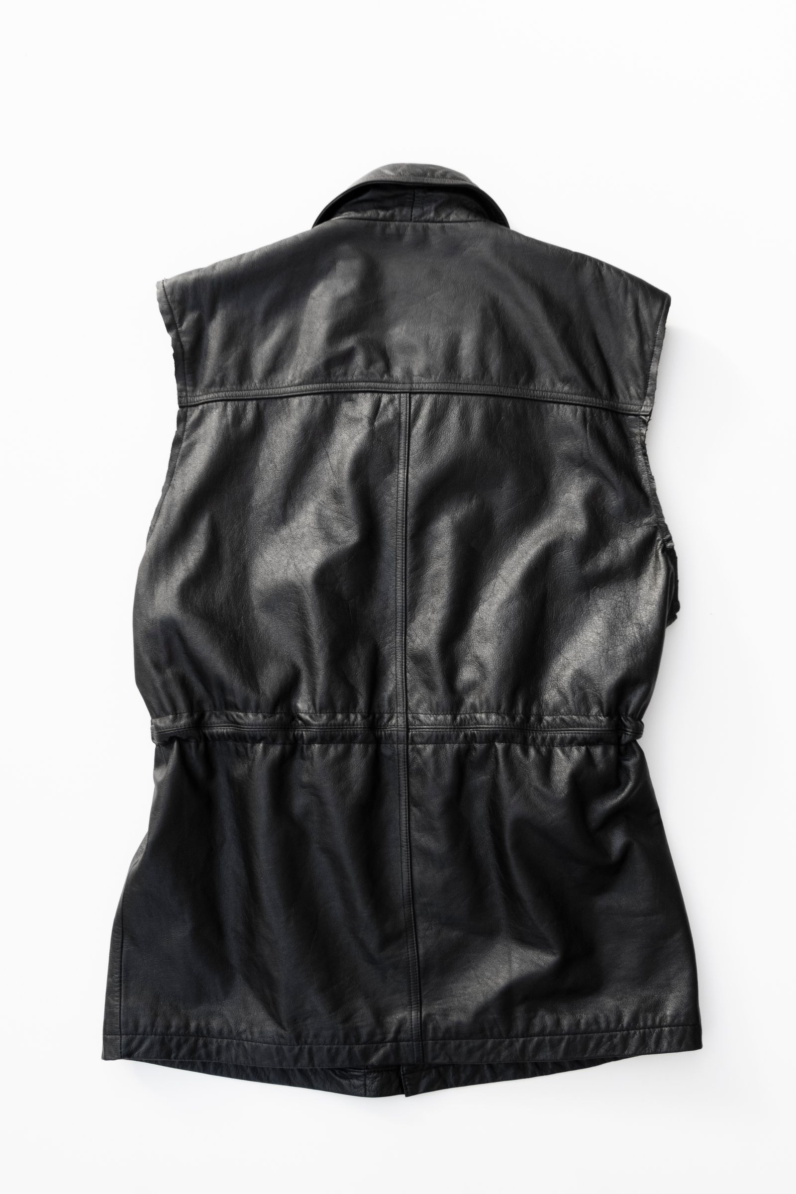 Remake cutoff leather vest / リメイクカットオフレザーベスト