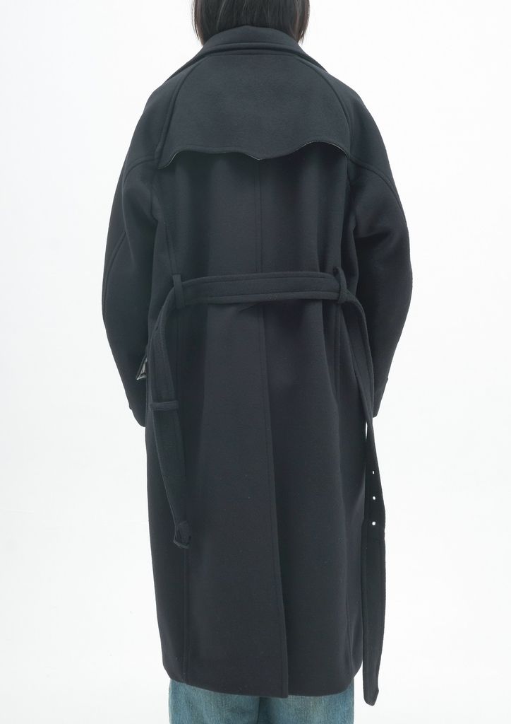 WOOL MELTON COAT / PURE BLACK