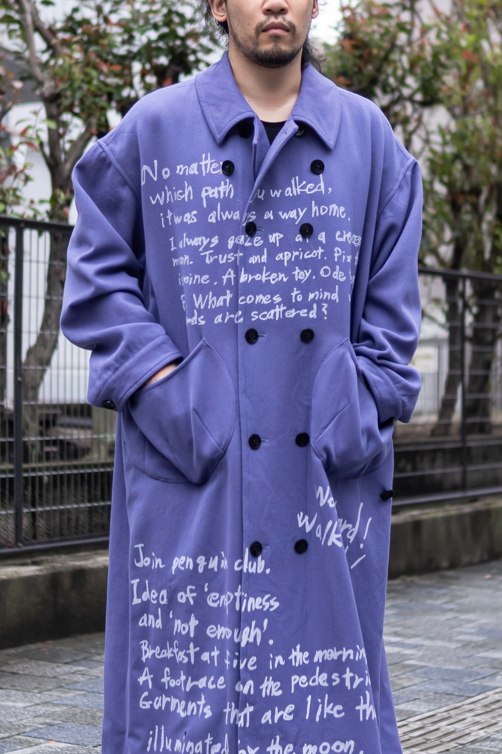 LONG TORSO COAL MINER WITH WORDS / AUBERGINE BLUE