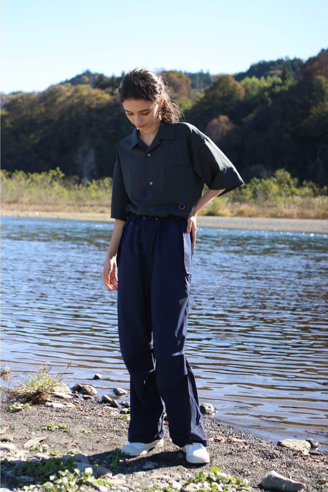 Active Easy Pants / flower navy