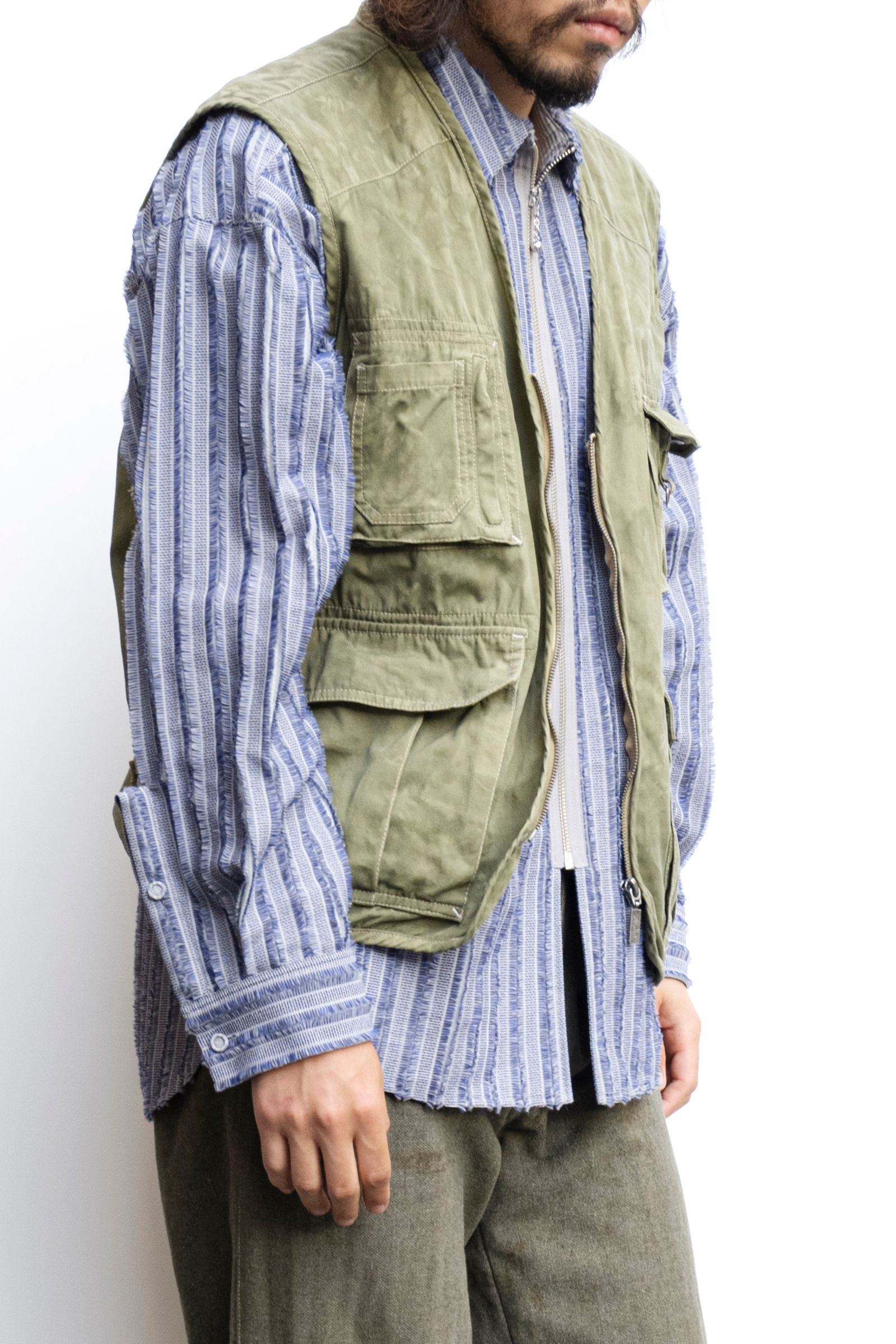 Remake Pigment Dye Fishing Vest / リメイクムラ染めフィッシングベスト