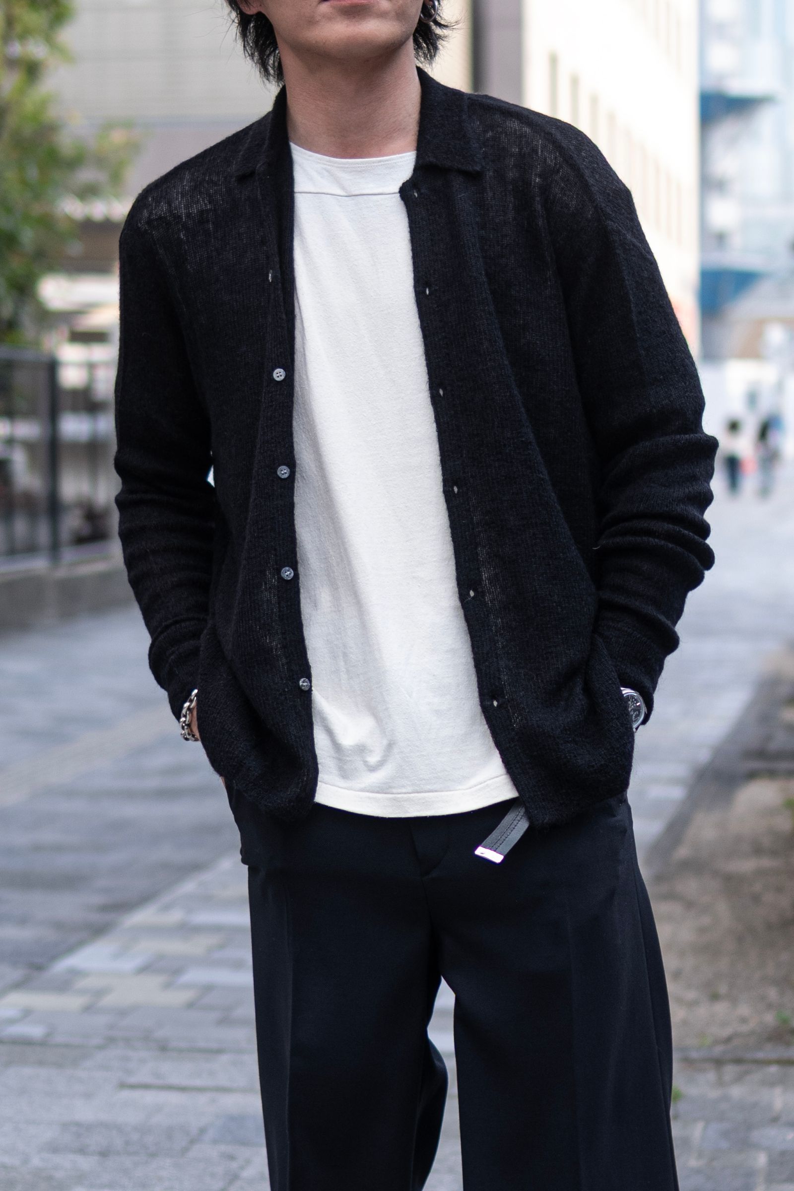 NOTHING SPECIAL KNITTED SHIRT / DAWN BLACK