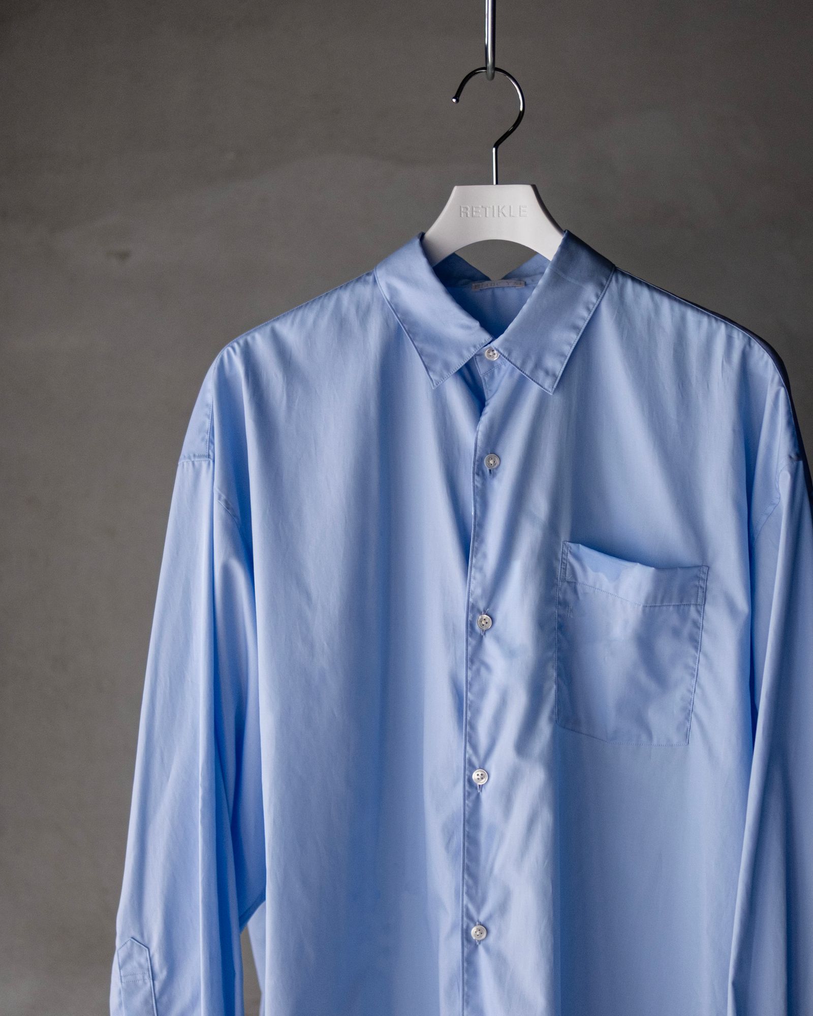 Broad Cotton Wide Shirts / Sax Blue