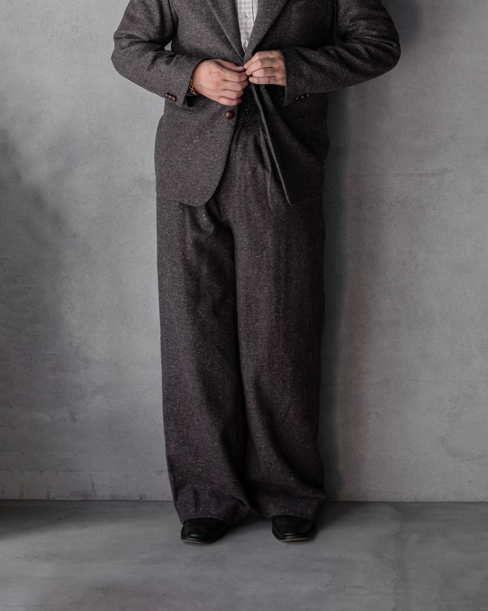 TUCKED BAGGY PANTS / MOCHA GREY