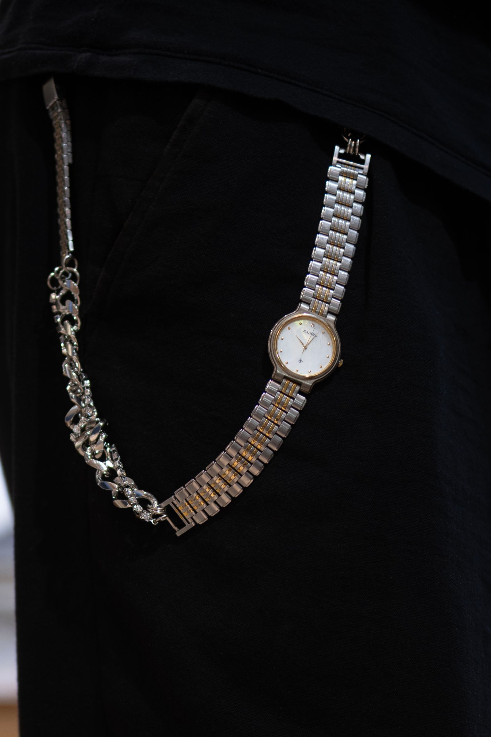 VINTAGE WATCH LINKS CHAIN / SILVER