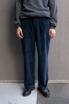 1TUCK WIDE PANTS 8walle CORDUROY SOLID / NAVY