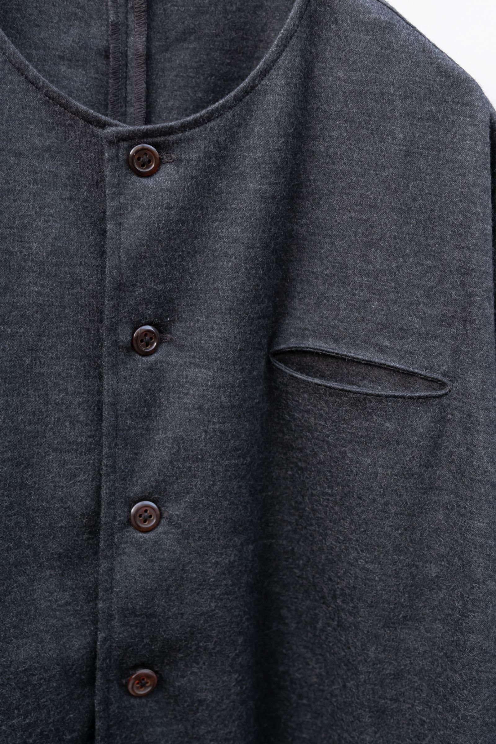 Italian jersey crewneck cardigan / gray