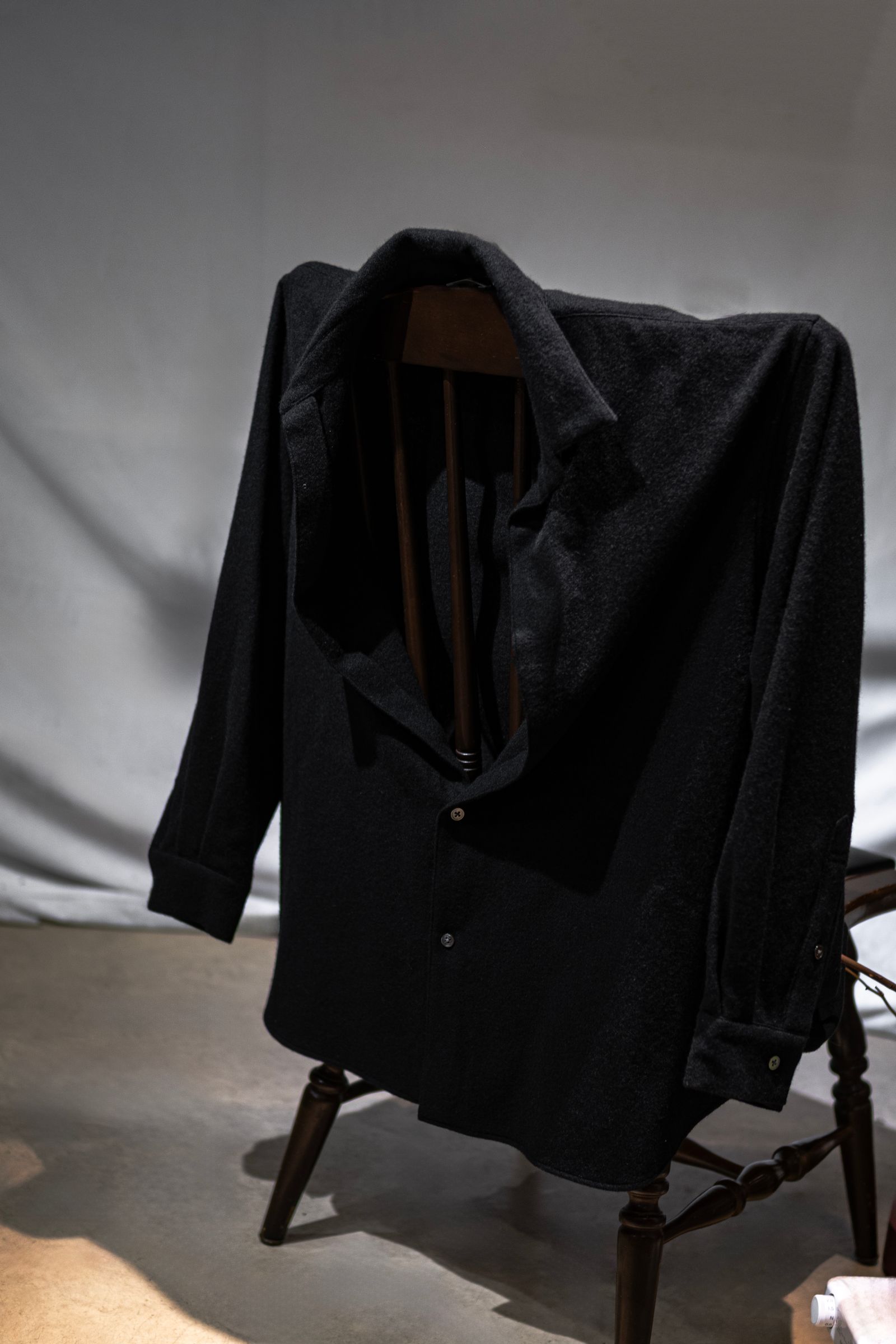 CASHMERE SHIRT JACKET / BLACK