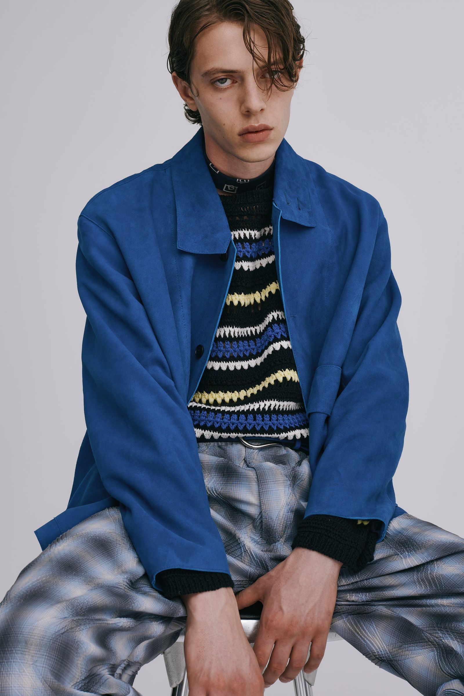 【GEN IZAWAx71MICHAEL】classic leather jacket / BLUE
