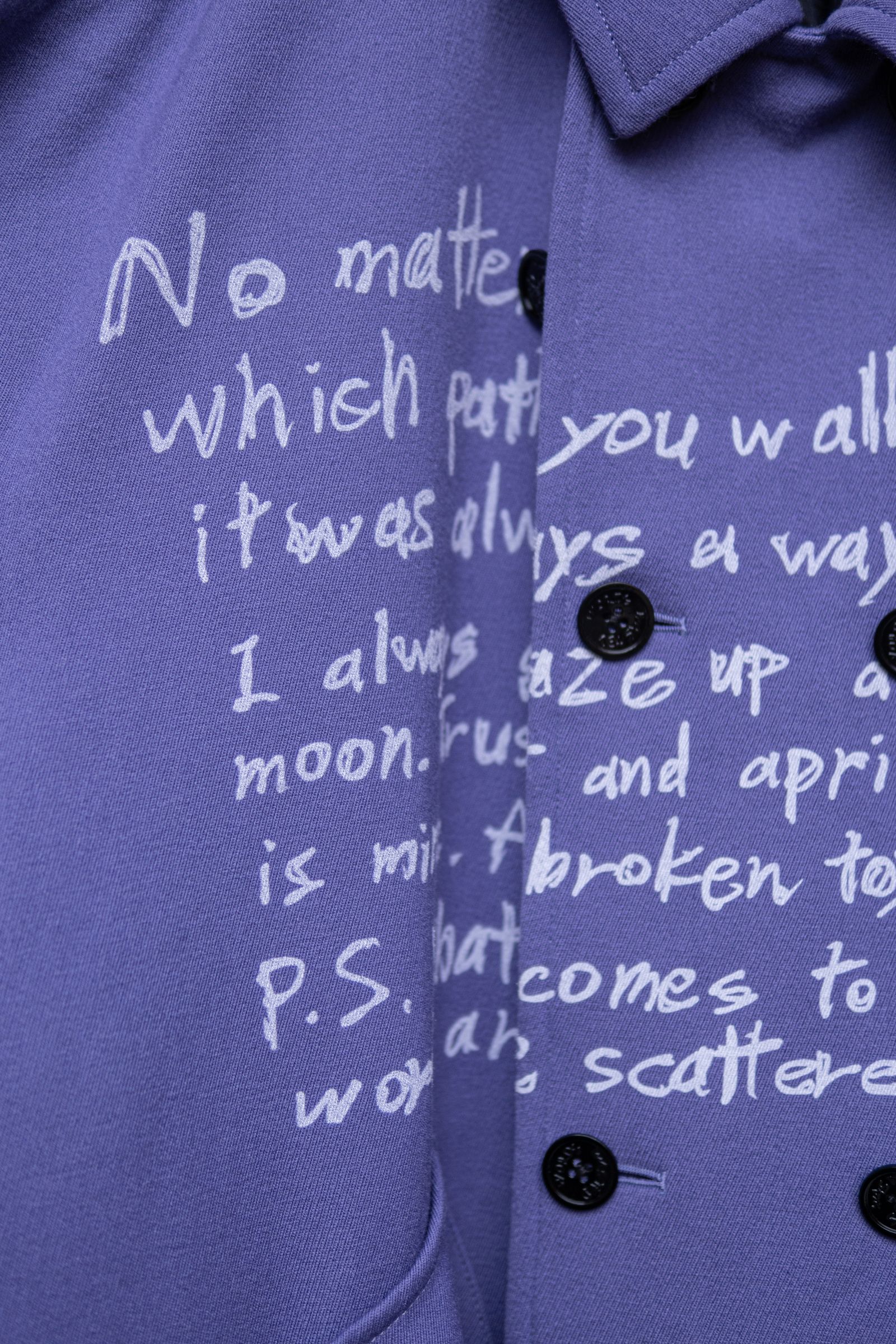 LONG TORSO COAL MINER WITH WORDS / AUBERGINE BLUE