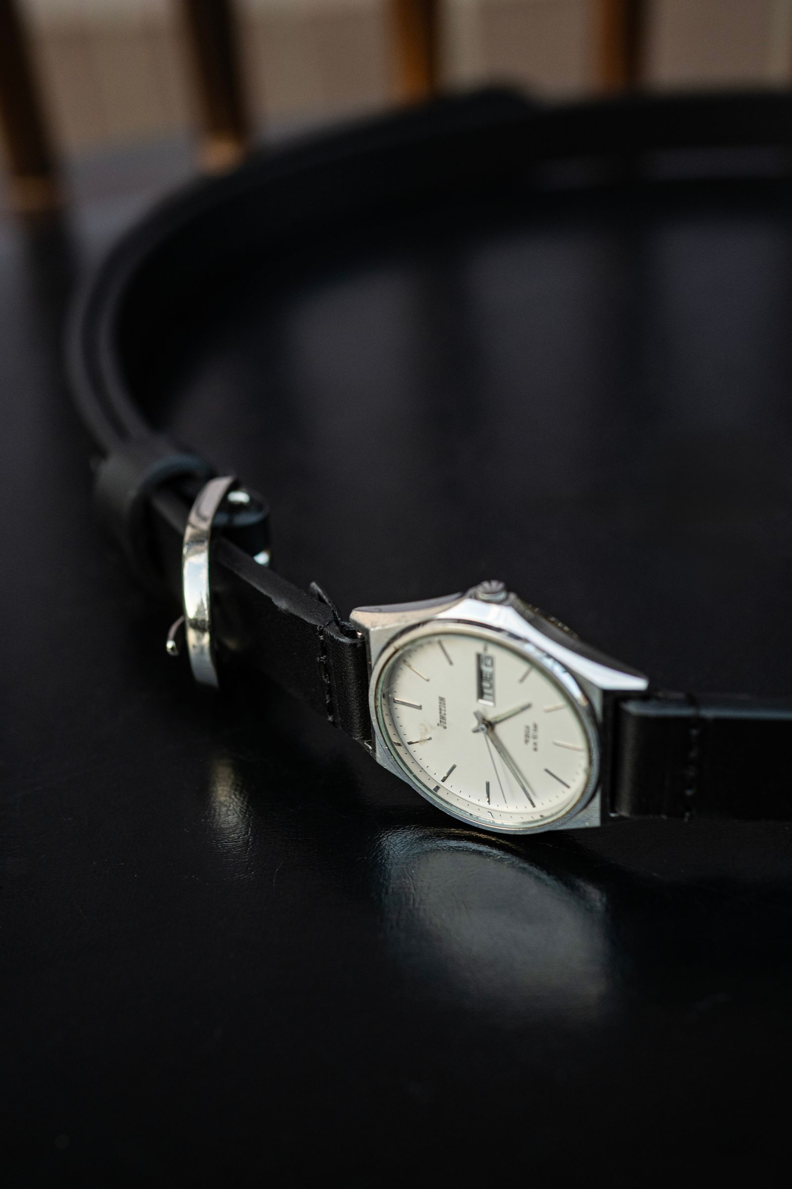 Vintage Watch Belt - Narrow / Black