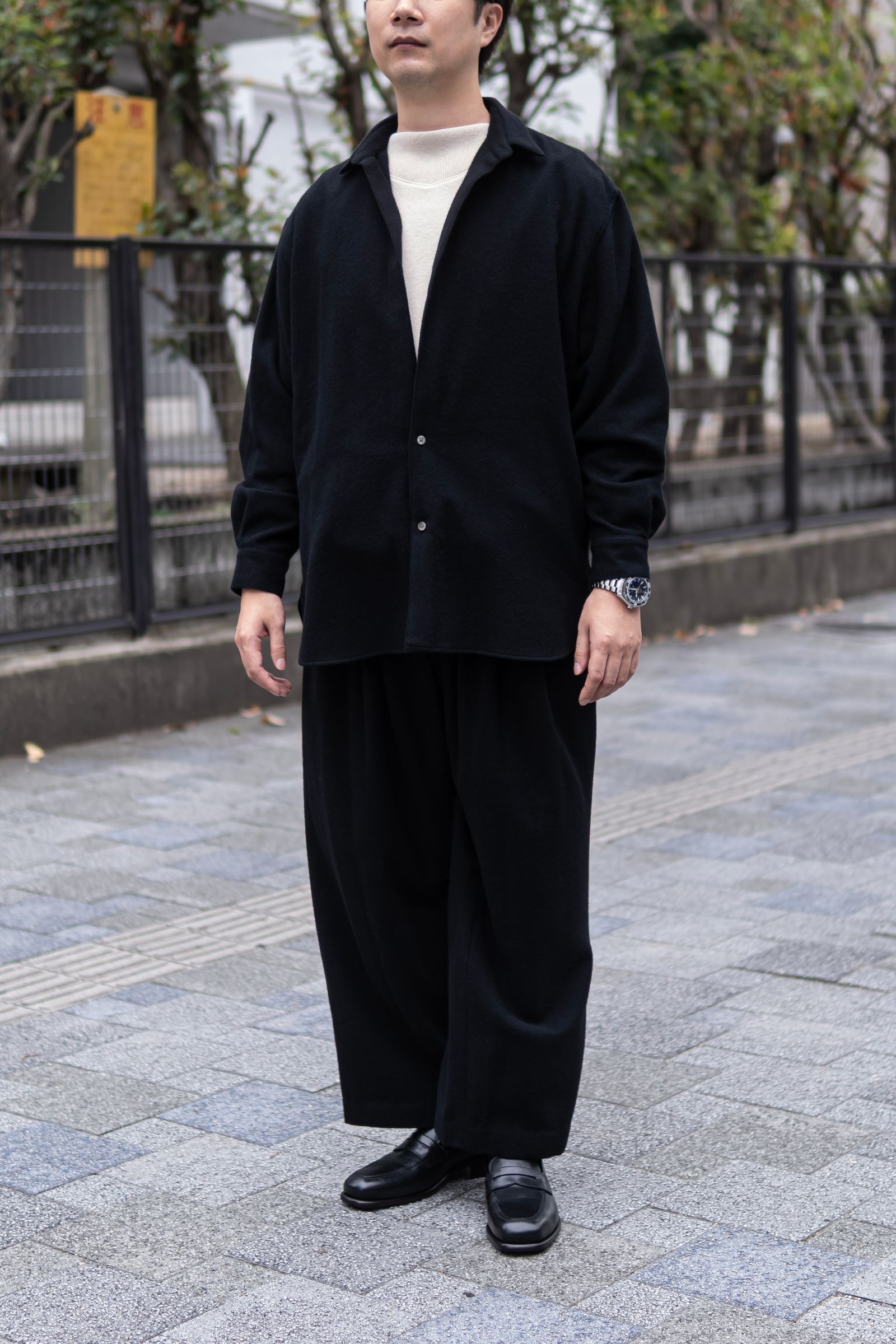 CASHMERE SHIRT JACKET / BLACK