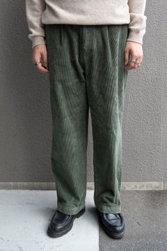 1TUCK WIDE PANTS 8walle CORDUROY SOLID / OLIVE