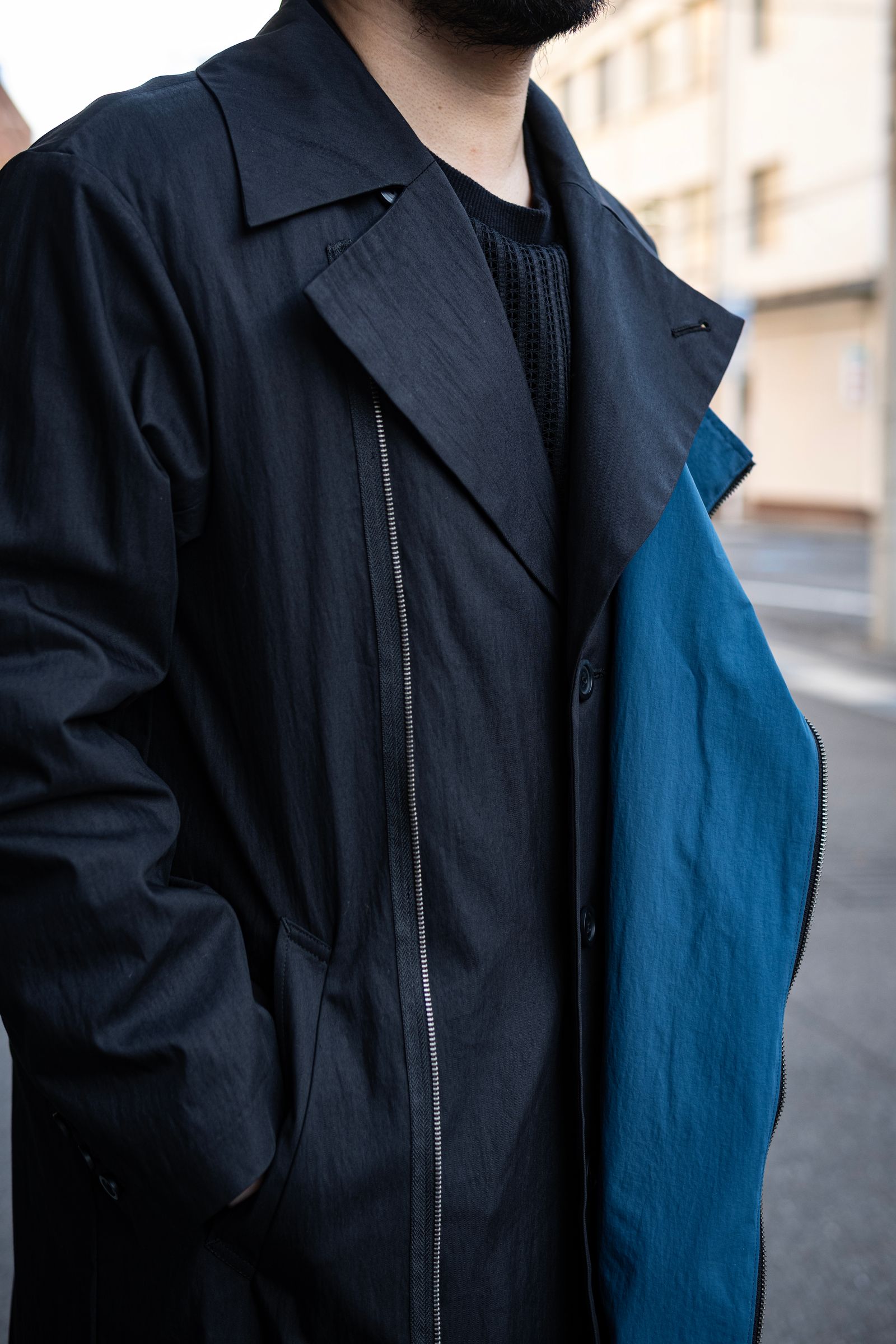 meagratia - Nylon chesterfield coat / blk | Retikle Online Store