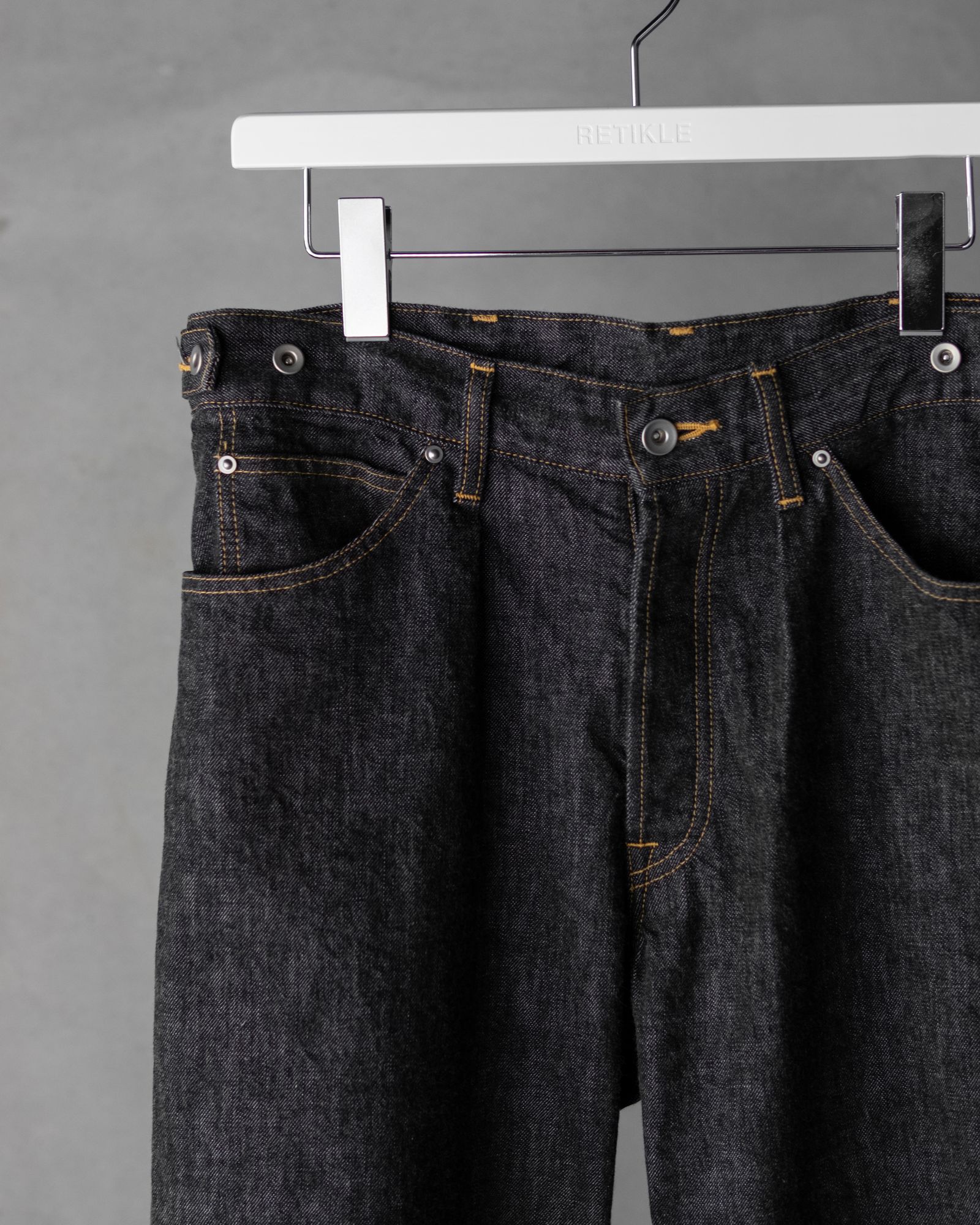 5P STRAIGHT DENIM PANTS / One Wash Black