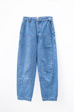 wide denim pants / light indigo