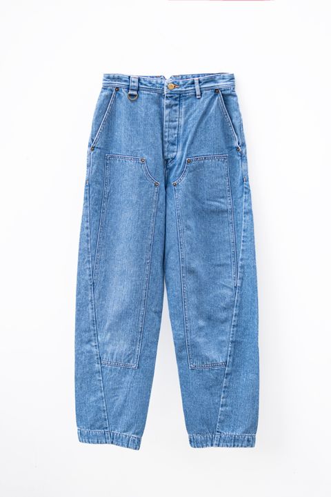 wide denim pants / light indigo