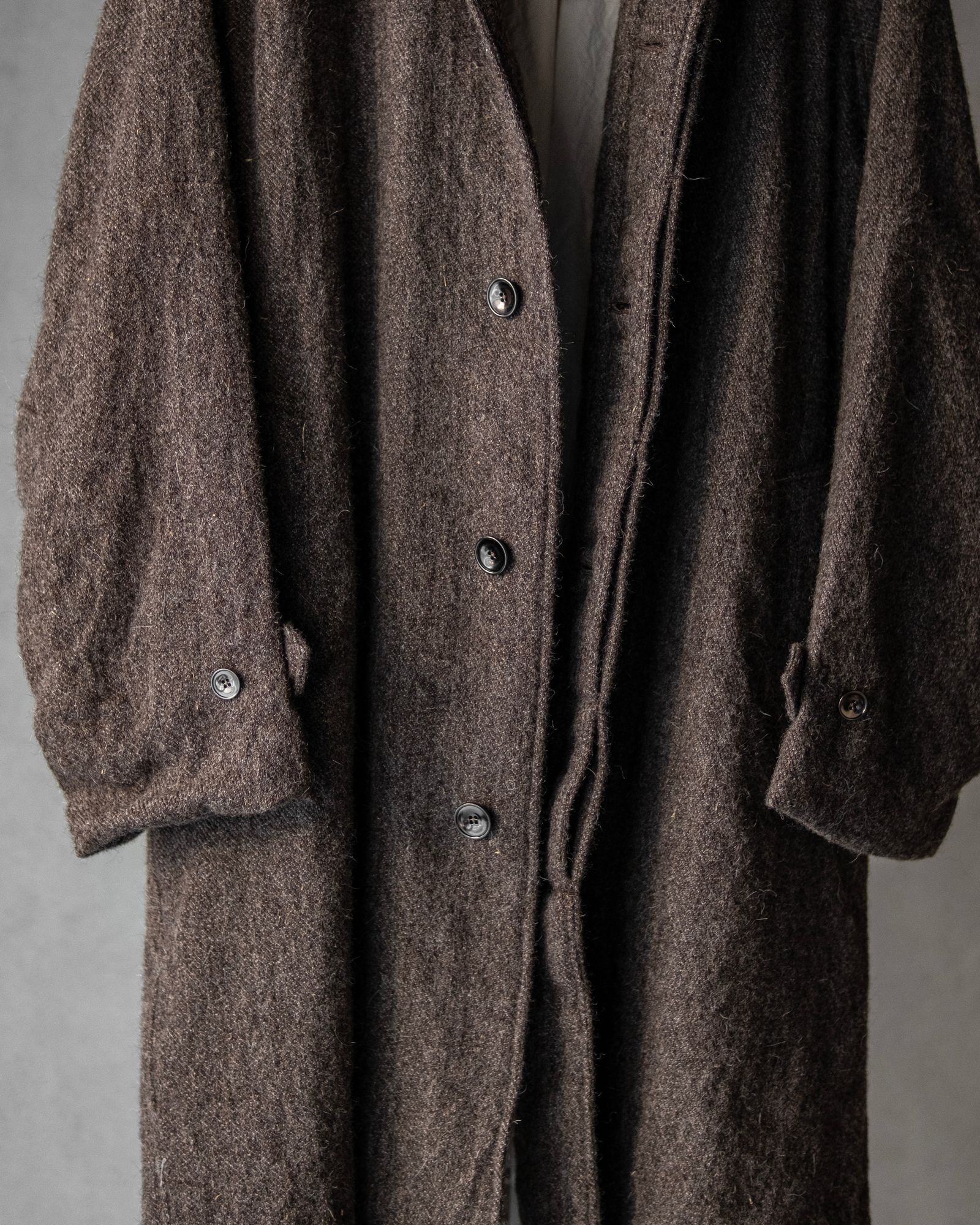 Draped Coat in Montafoner Wool / Charcoal Melange